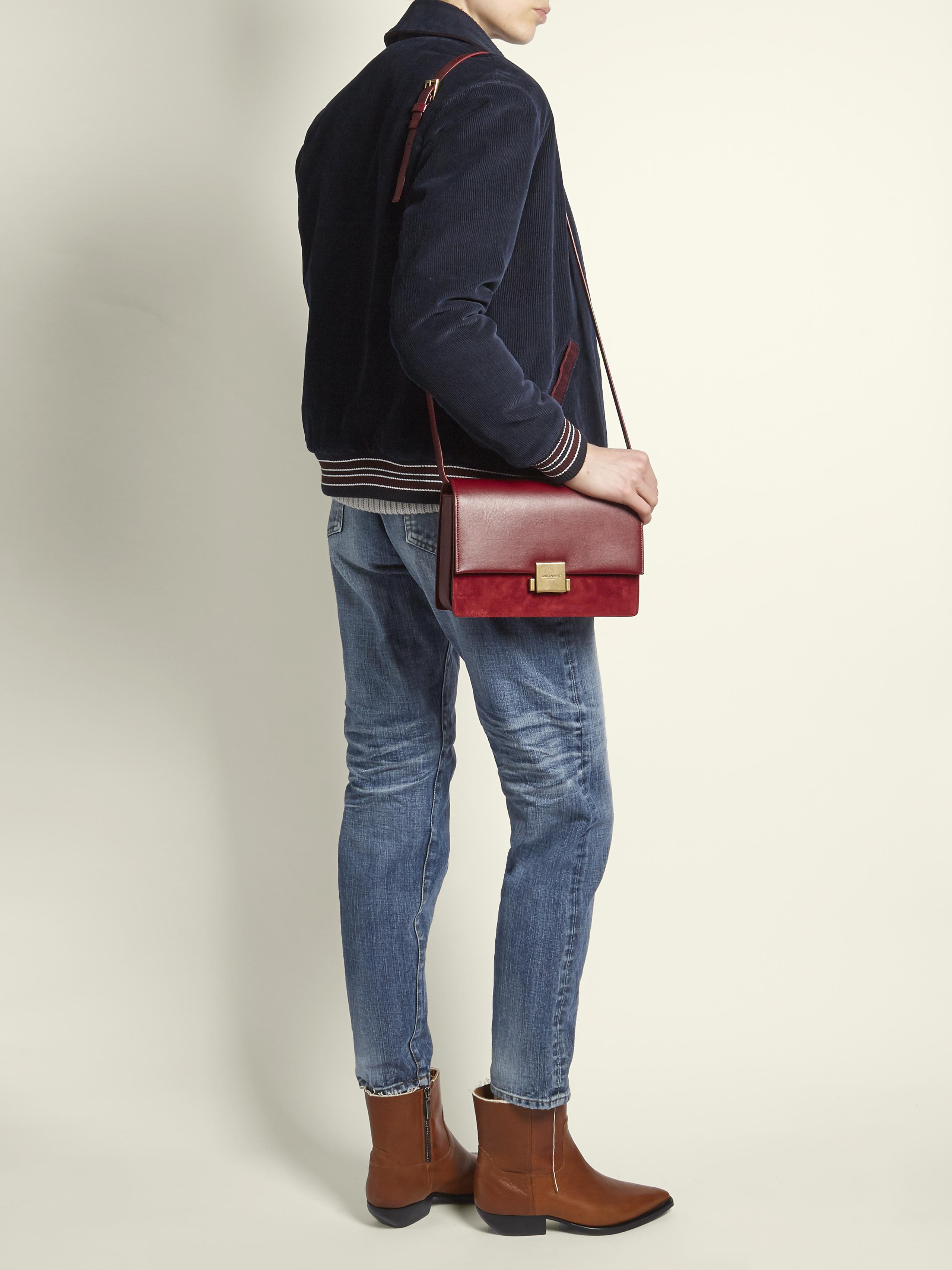 New Saint Laurent Bellechasse Shoulder Bag Suede and Leather Medium