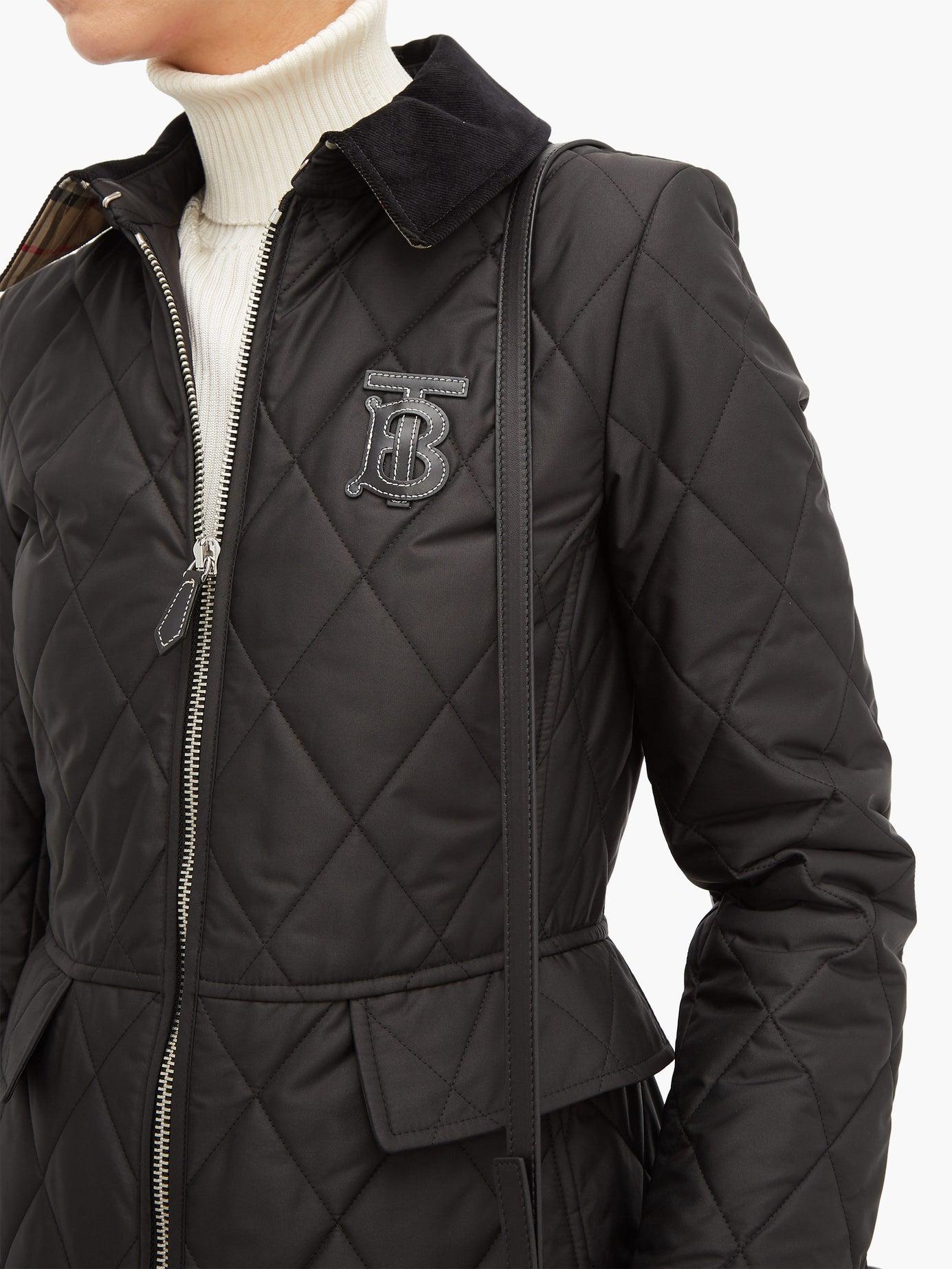 Burberry Corduroy Ongar Vintage Check-lined Quilted Coat in Black | Lyst  Canada
