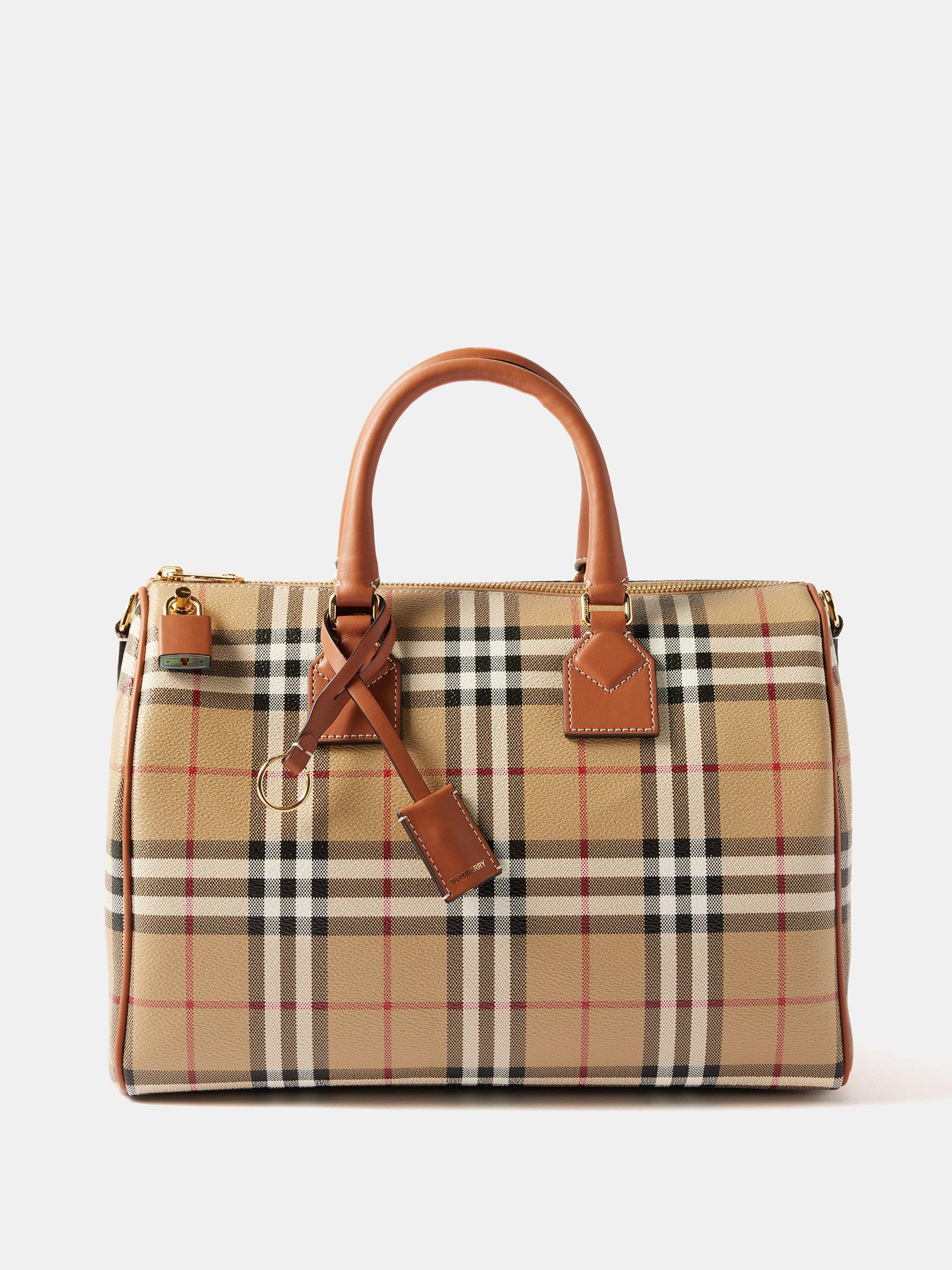 Burberry Haymarket Check Coated Canvas and Patent Leather