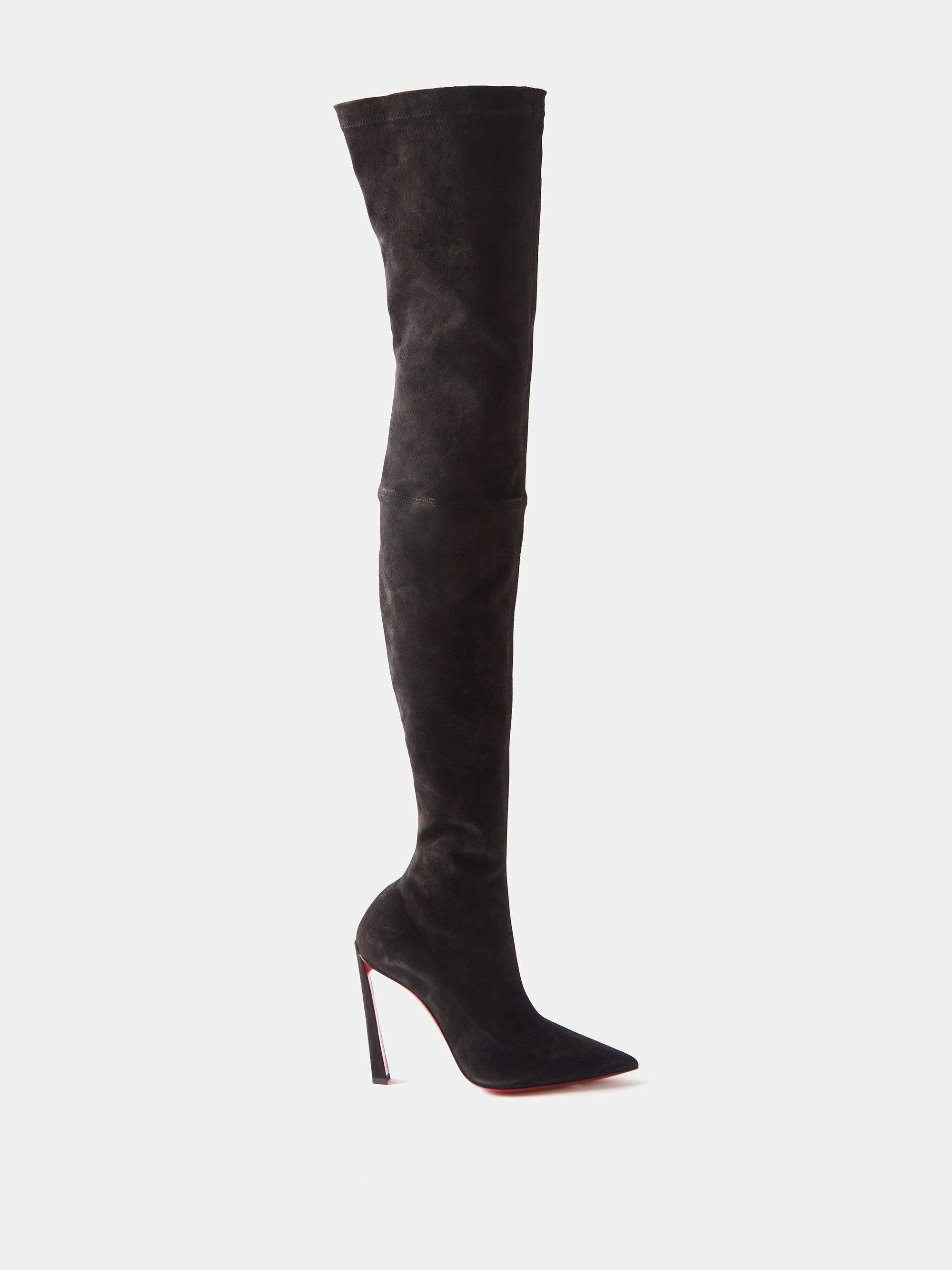 Christian Louboutin Condora Botta Alta 100 Over-the-knee Suede Boots in ...