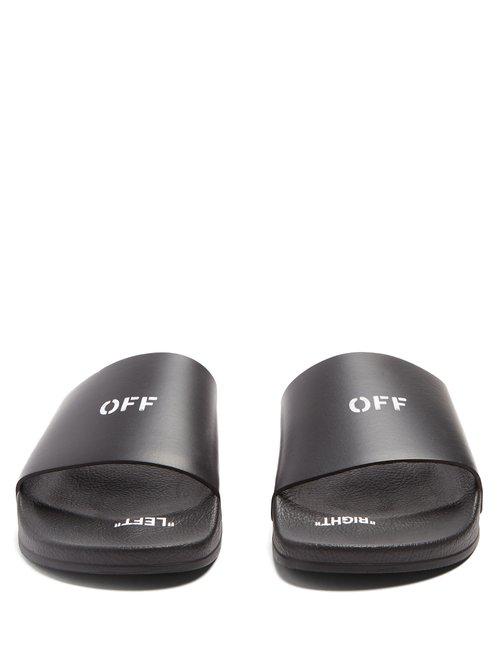 off white black stamp slides