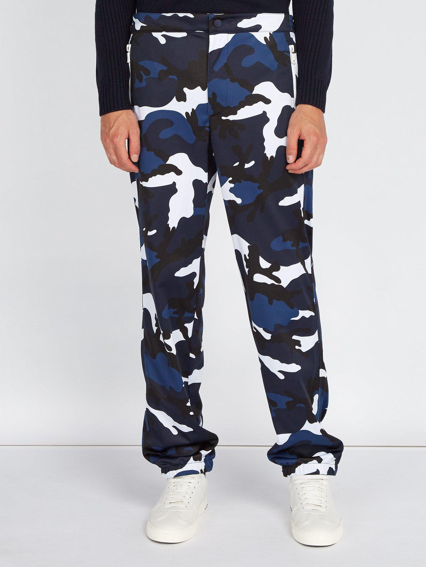Valentino Camouflage Track Pants in Blue for Men - Lyst