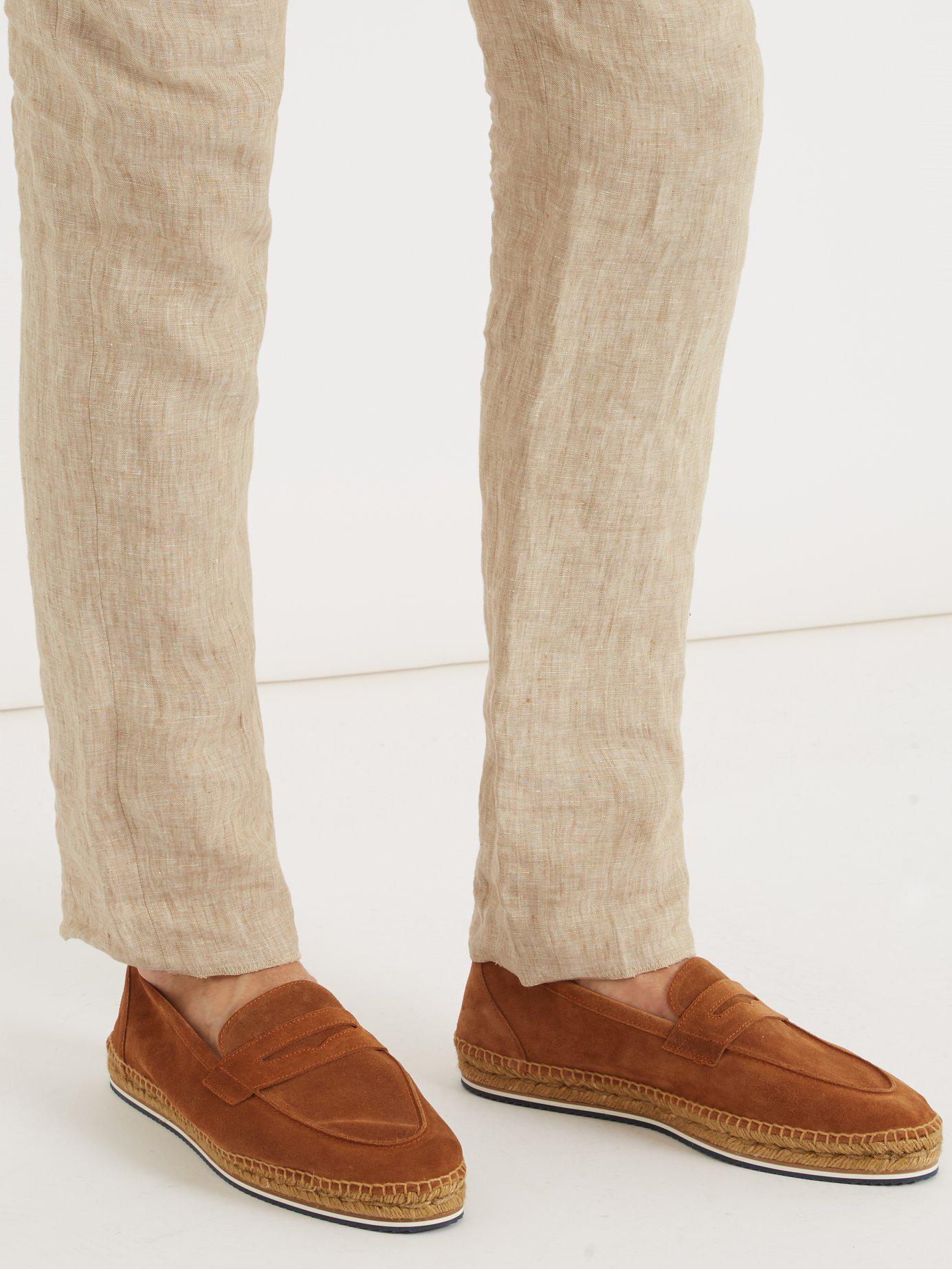 Castaner Suede Penny Loafer Espadrilles in Tan (Brown) for Men Lyst