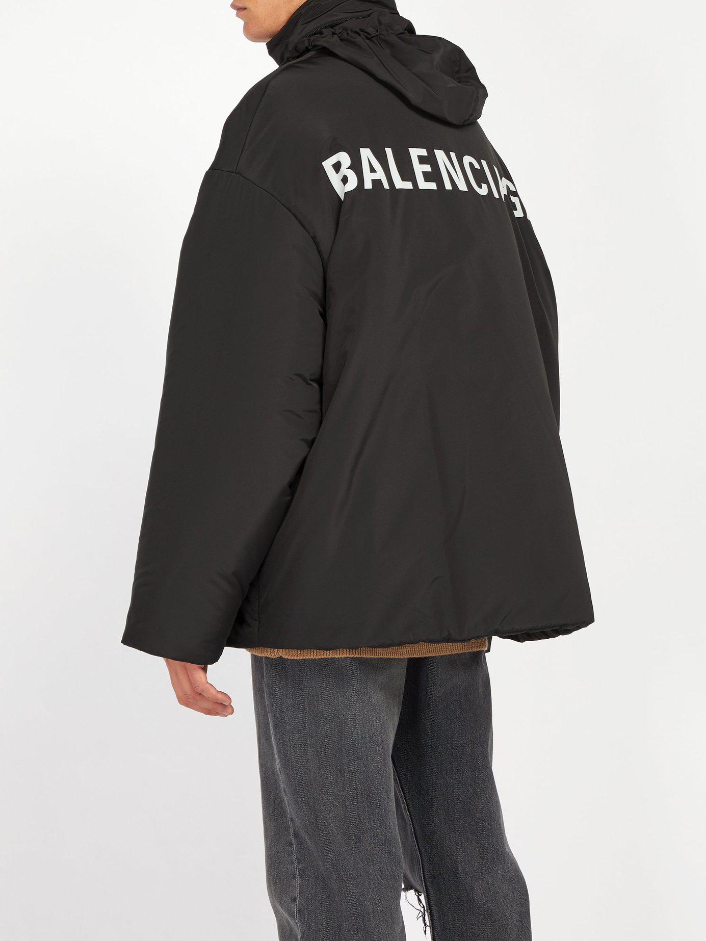 Balenciaga Logo Windbreaker Jacket in Black for Men |