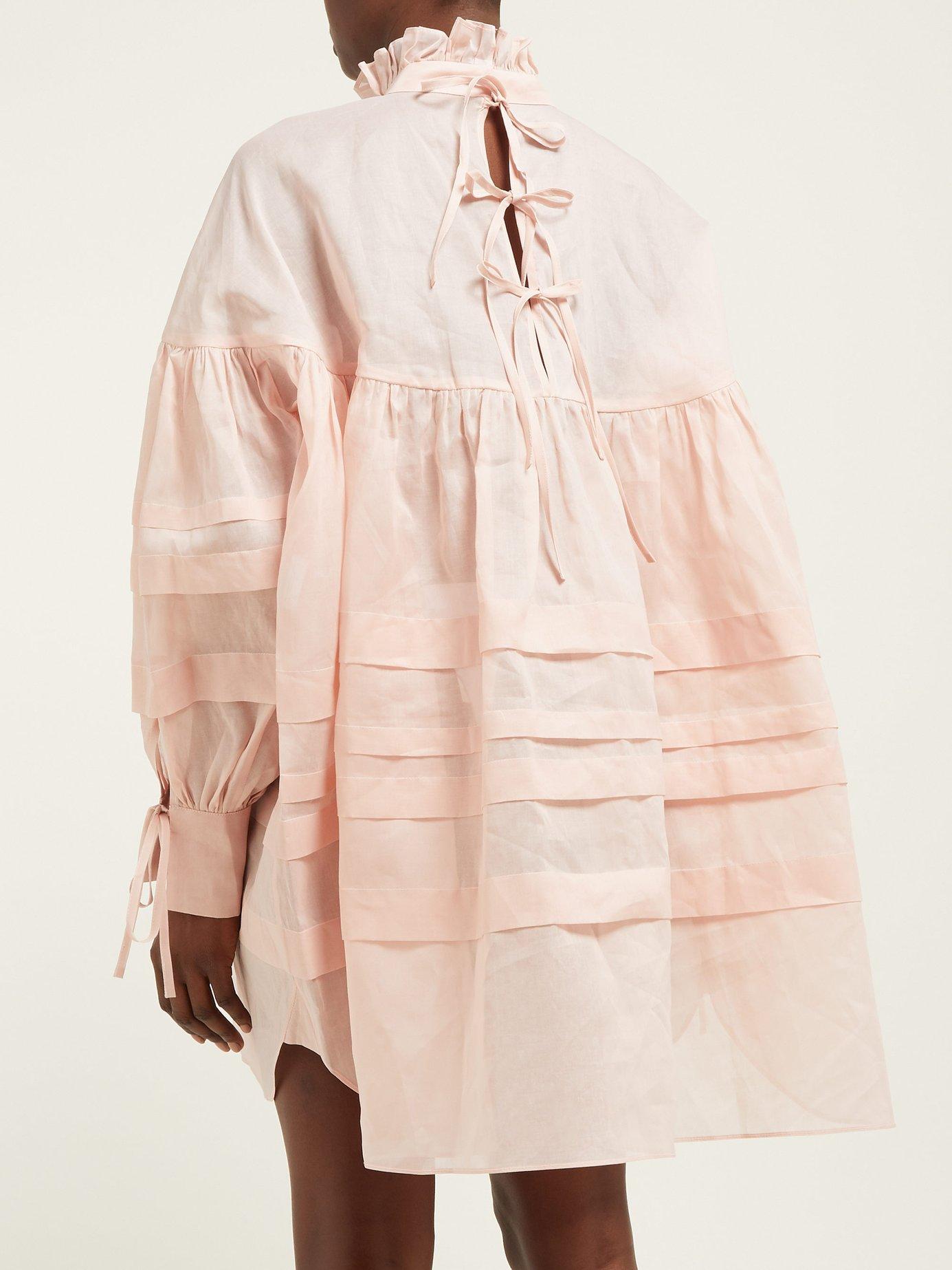 cecilie bahnsen pink babydoll dress