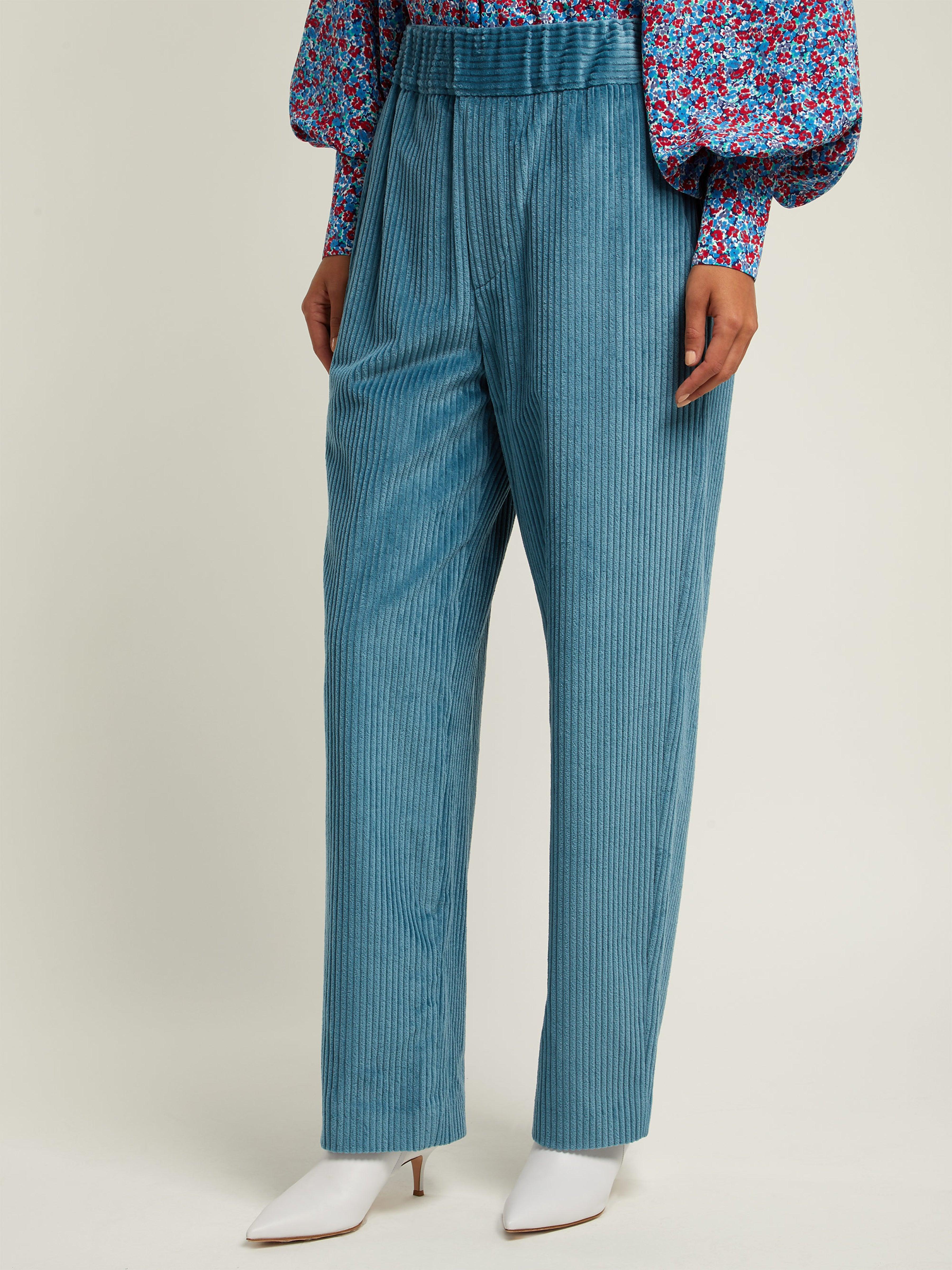 Isabel Marant Meloy High-waisted Corduroy Trousers in Light Blue (Blue ...