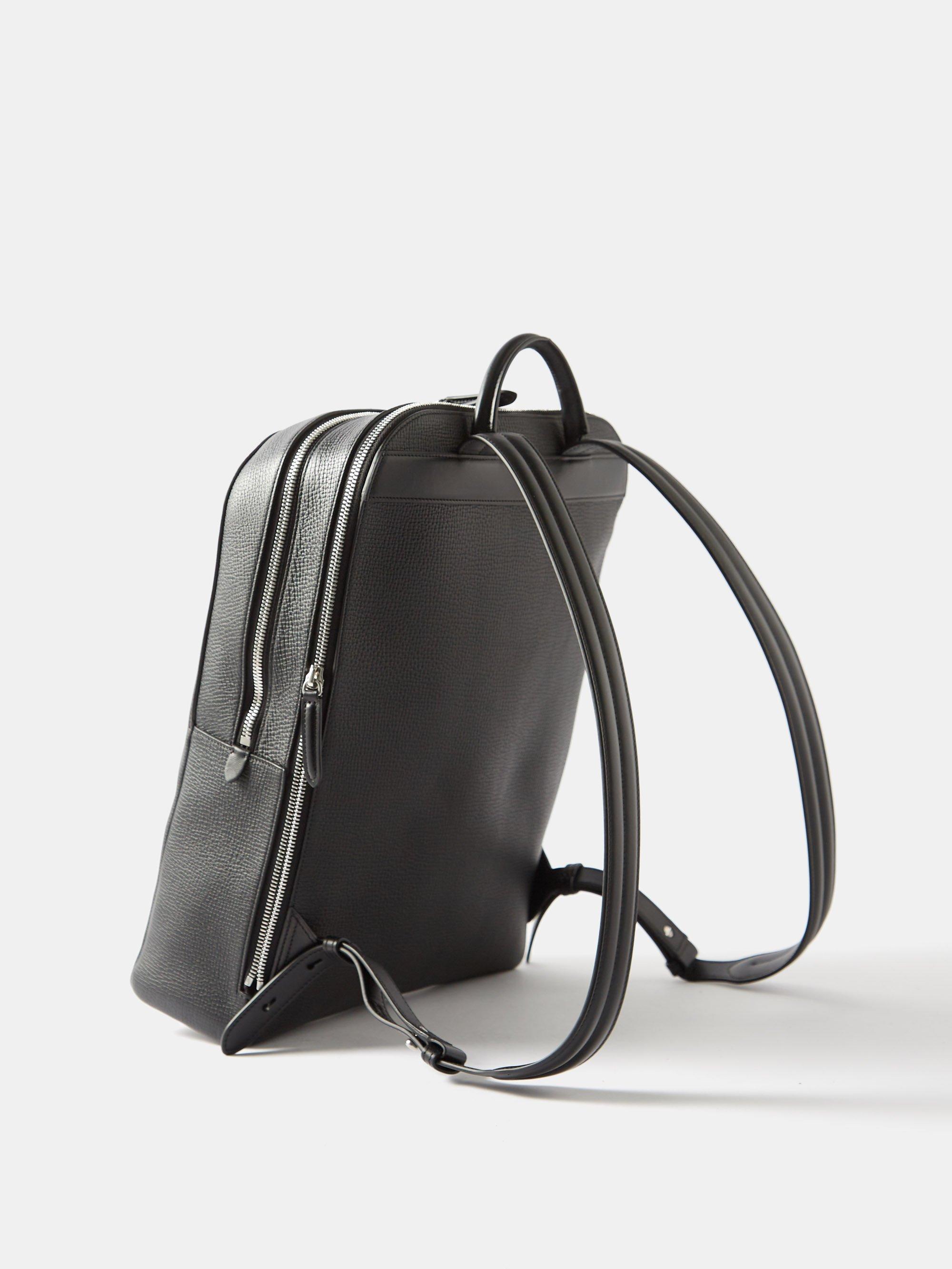 Smythson Ludlow Grained-leather Backpack in Black for Men | Lyst