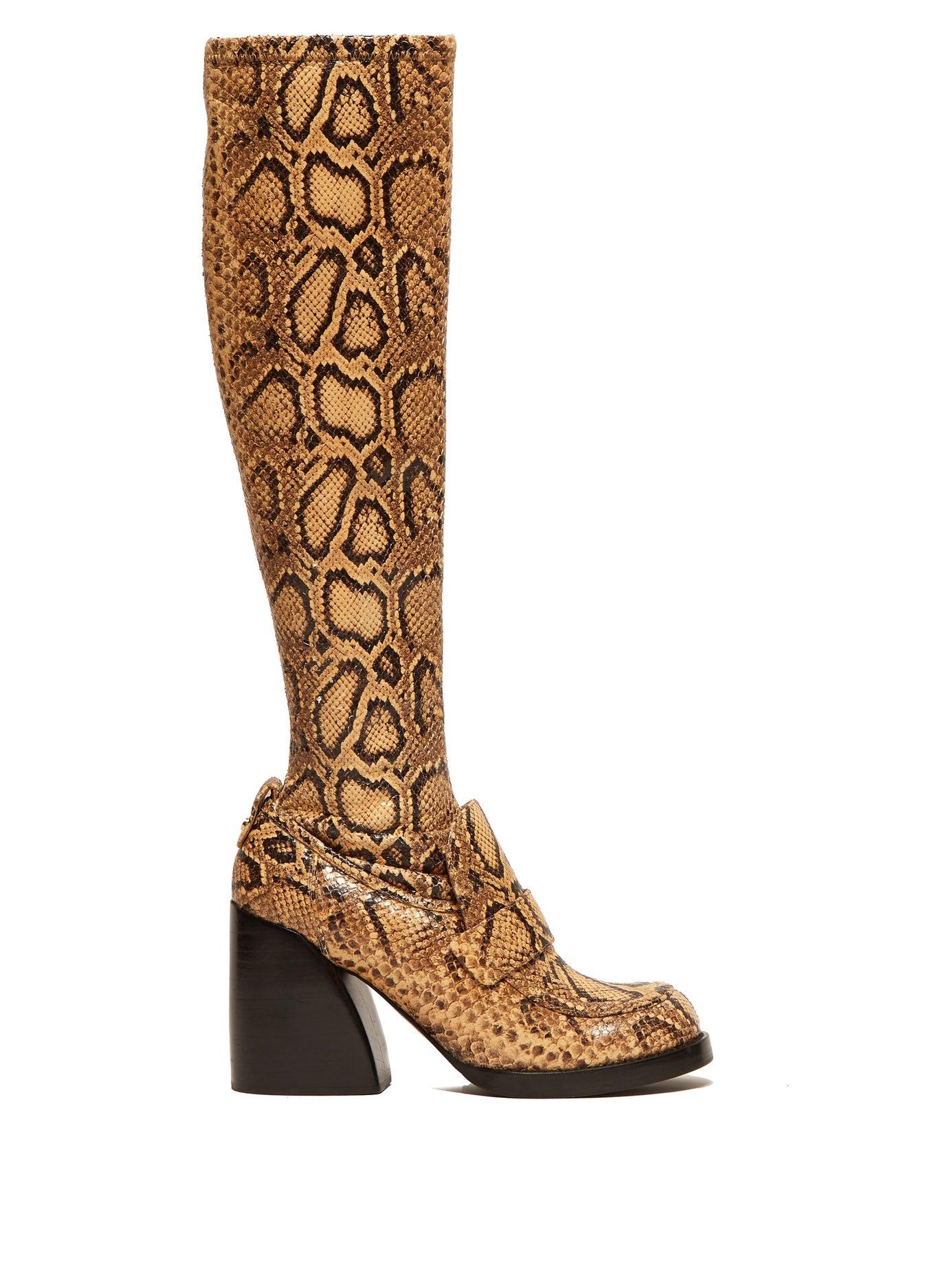 chloe python boots