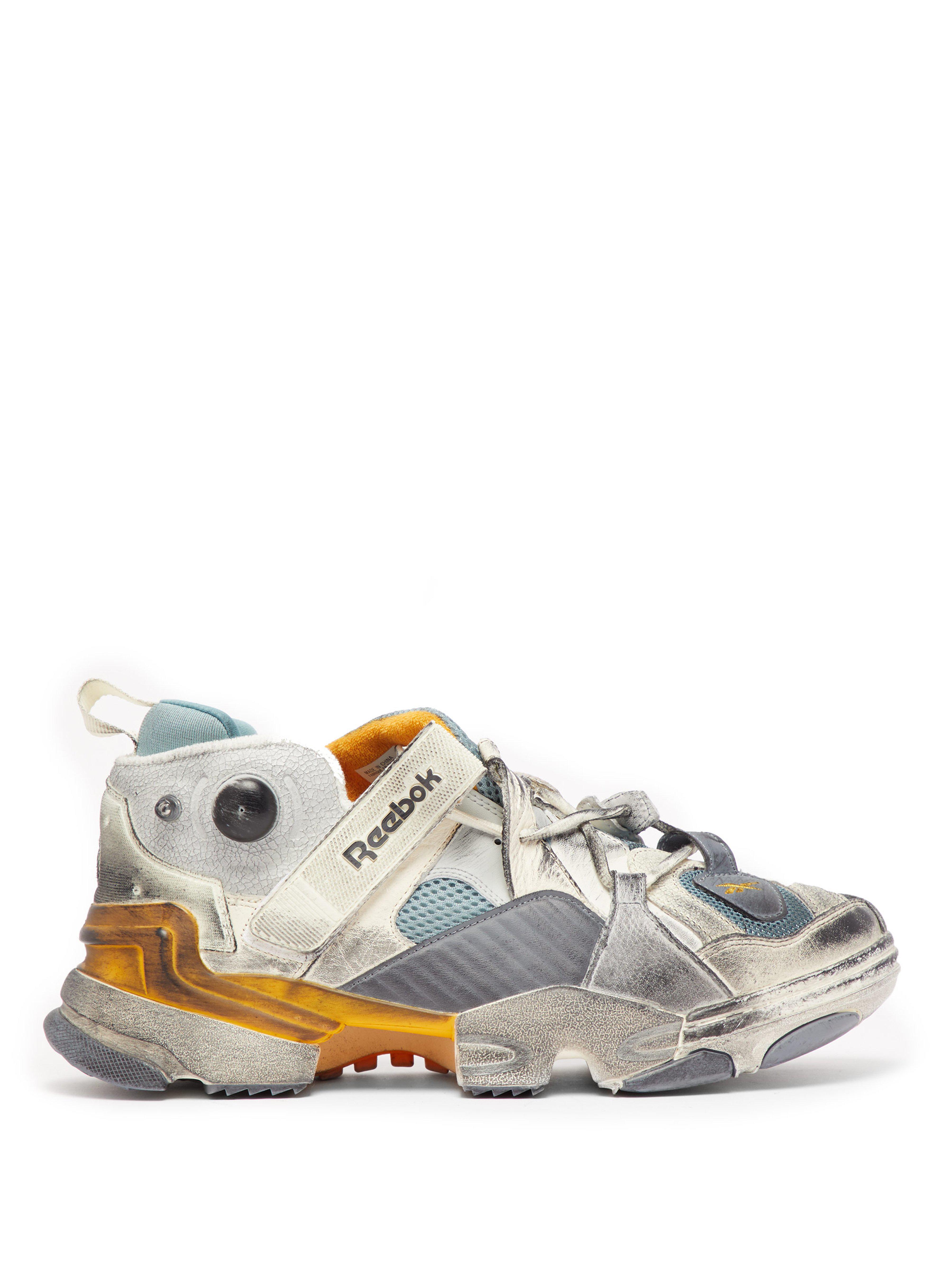 mens gray x reebok genetically modified trainers