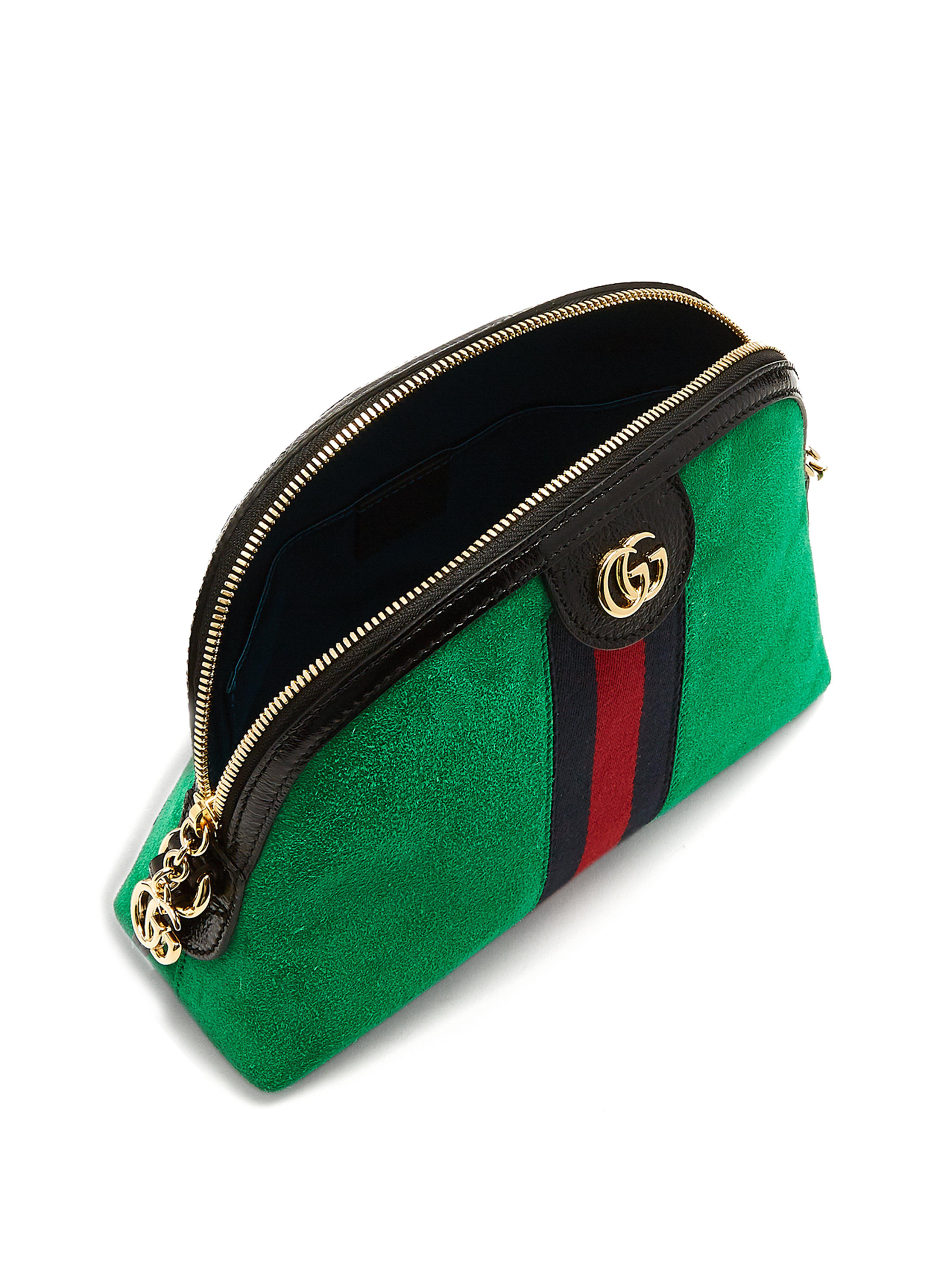 Gucci Ophidia GG Suede Crossbody Bag in Green Lyst