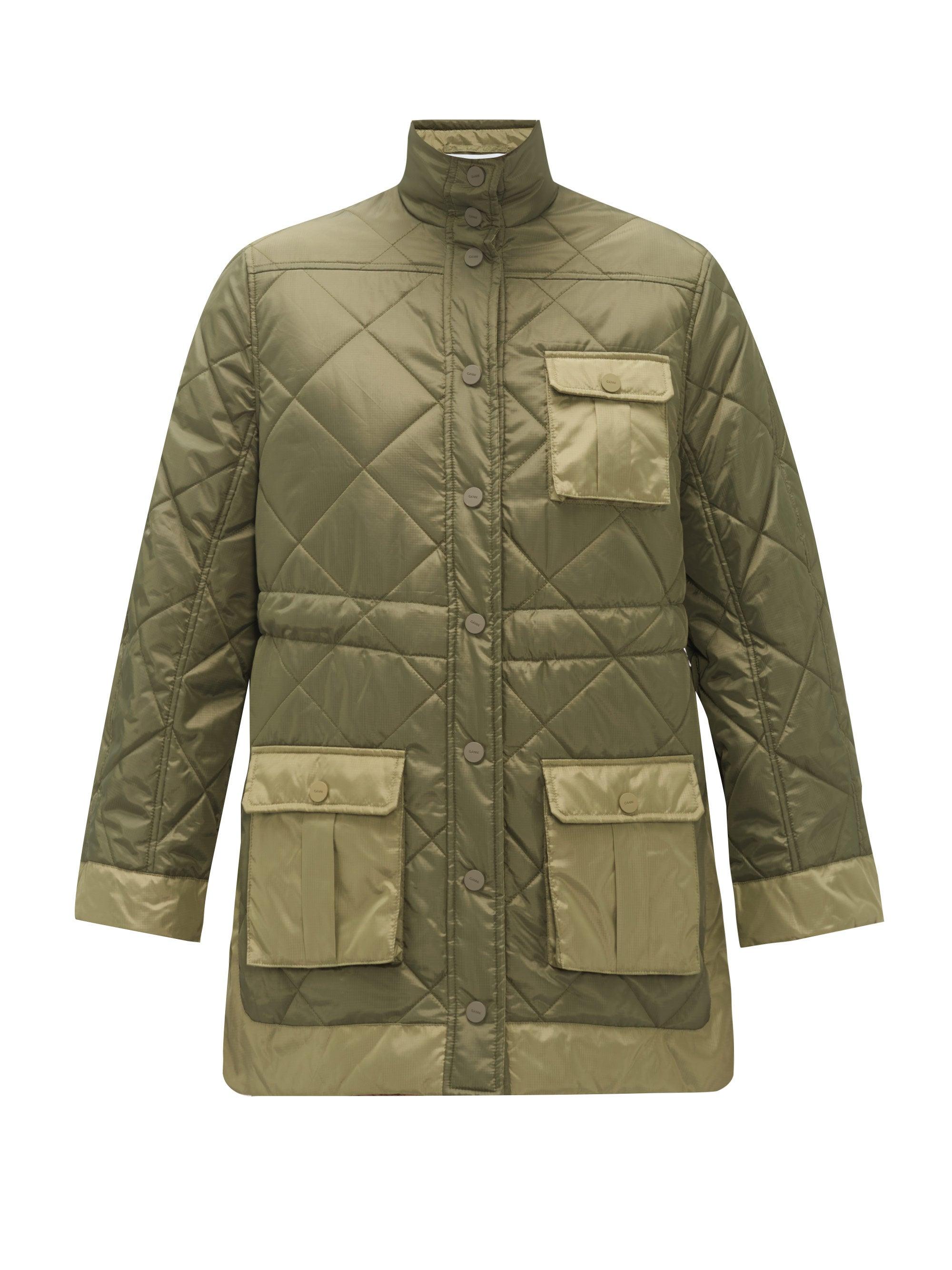 ganni recycled ripstop coat