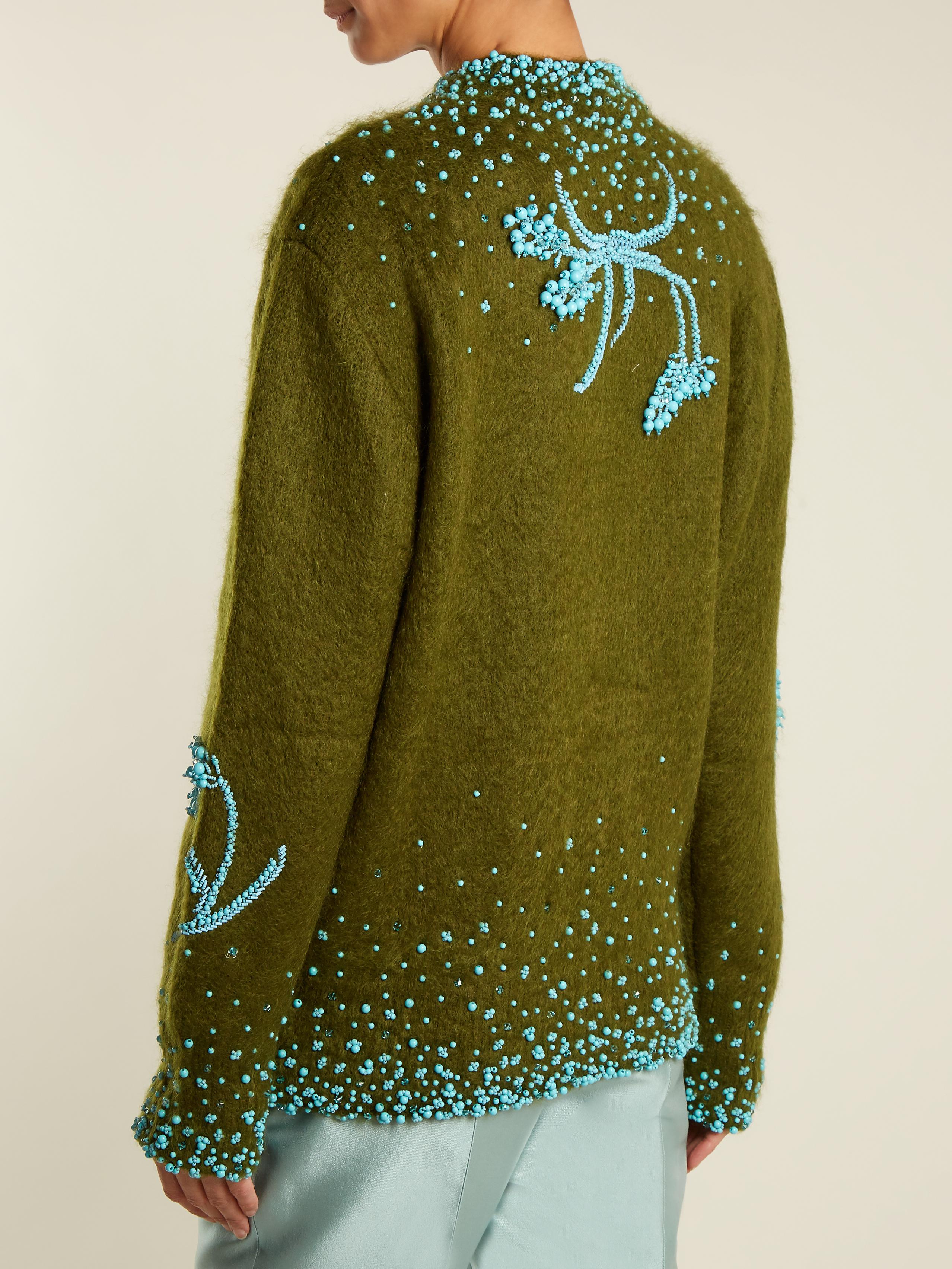 Prada Silk Bead-embellished Mohair 
