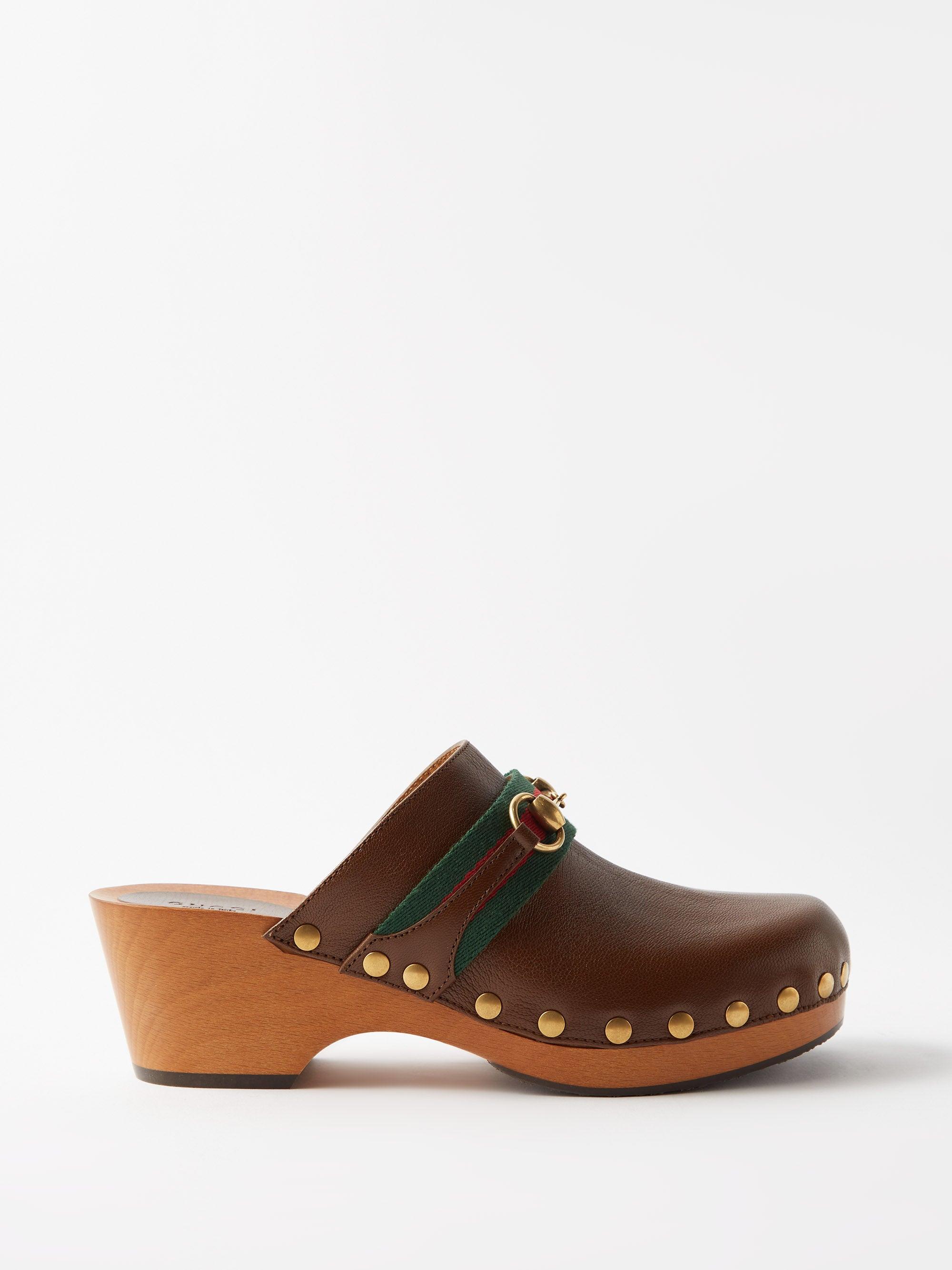 Gucci Horsebit Clog in Brown Lyst