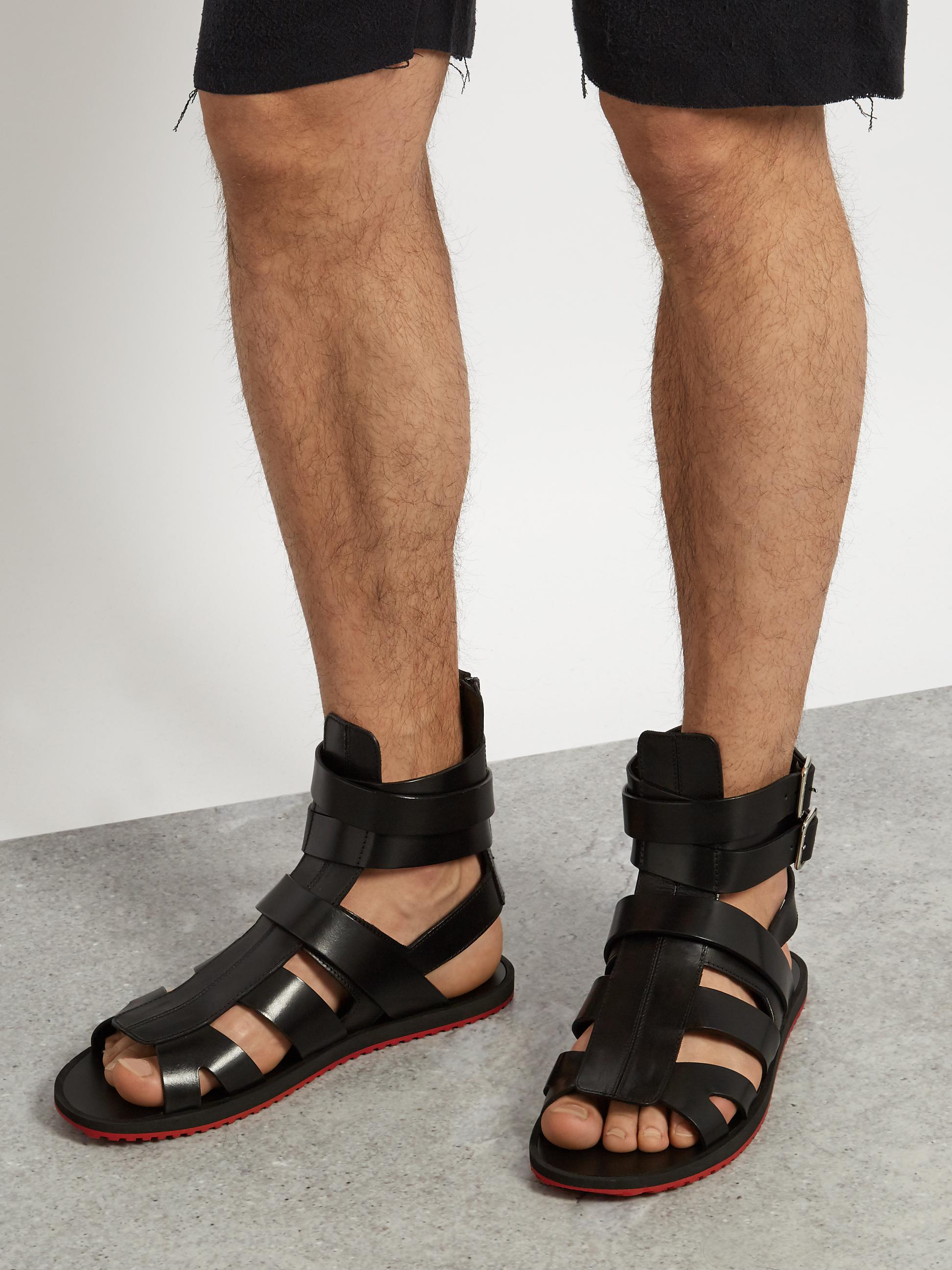 Givenchy Gladiator Leather Sandals in Black for Men - Lyst