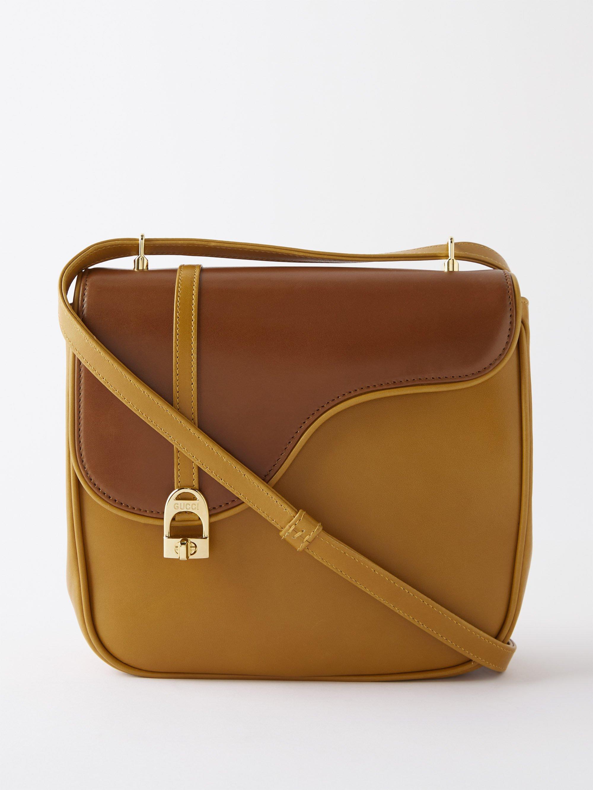 Gucci Equestrian Leather Crossbody Bag in Brown Lyst