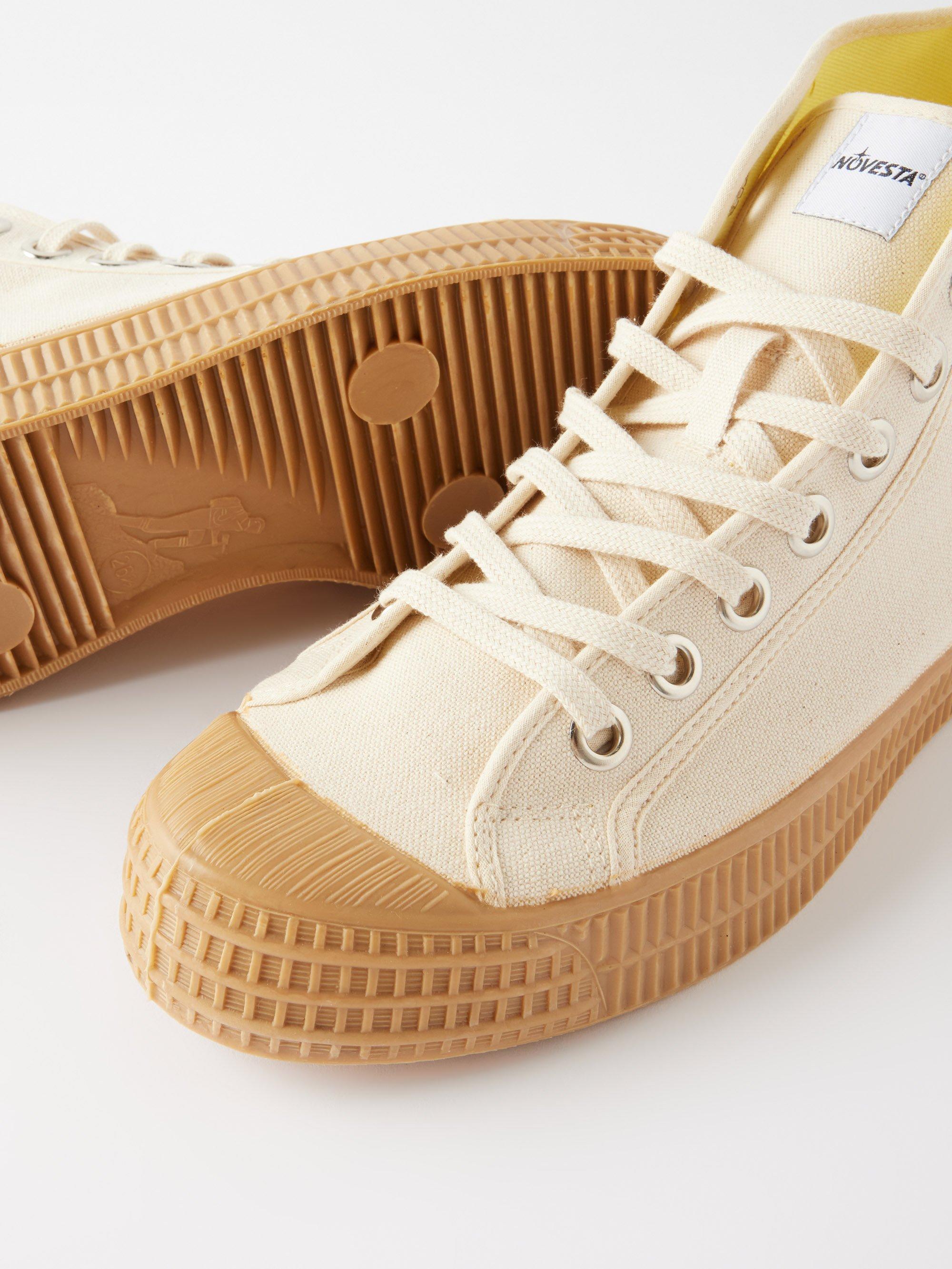 Novesta Star Dribble Canvas High-top Trainers in Natural | Lyst