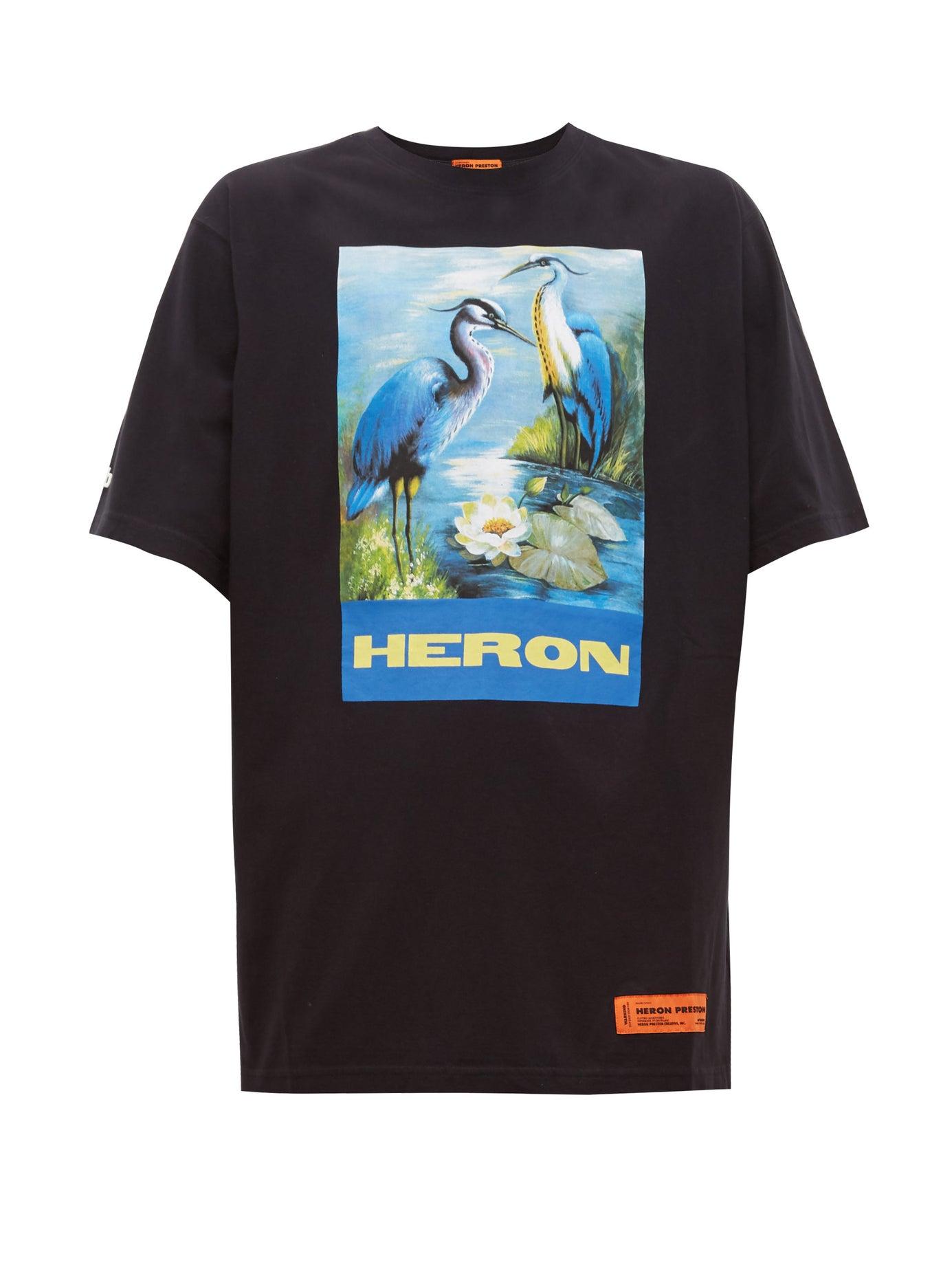 Heron Preston Cotton Heron Print T-shirt in Black for Men - Lyst