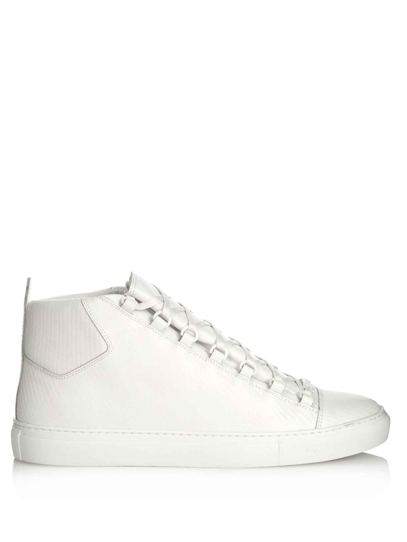 Balenciaga Arena High-top Leather Sneaker in White for Men - Lyst