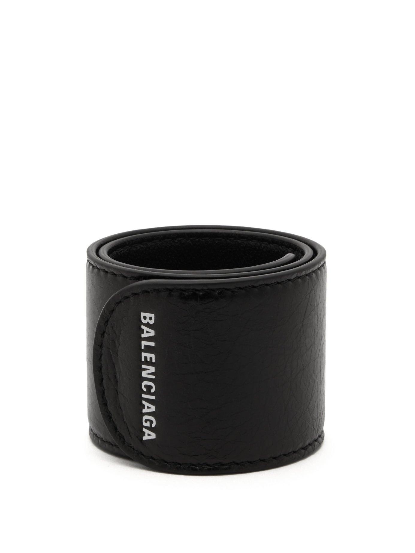 バレンシアガ CYCLE BRACELET 黒 Balenciaga Black Leather Cycle Bracelet — REBOUND JUNKIE
