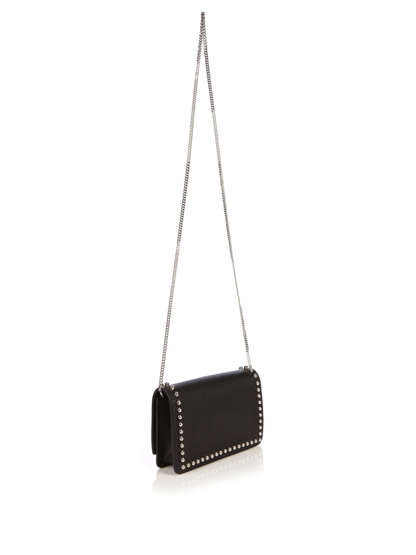 Fendi Karligraphy Studded Black Leather Small Crossbody Bag – Queen Bee of  Beverly Hills