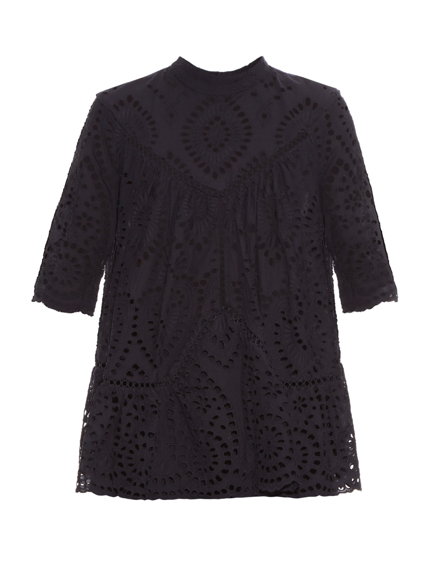 Zimmermann Lace Harlequin Broderie-anglaise Top in Navy (Black) - Lyst
