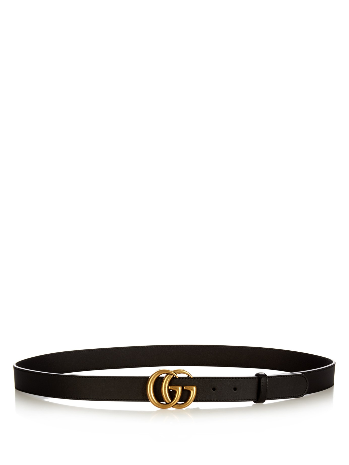 Gucci Gg-logo Leather 3cm Belt in Black for Men - Lyst