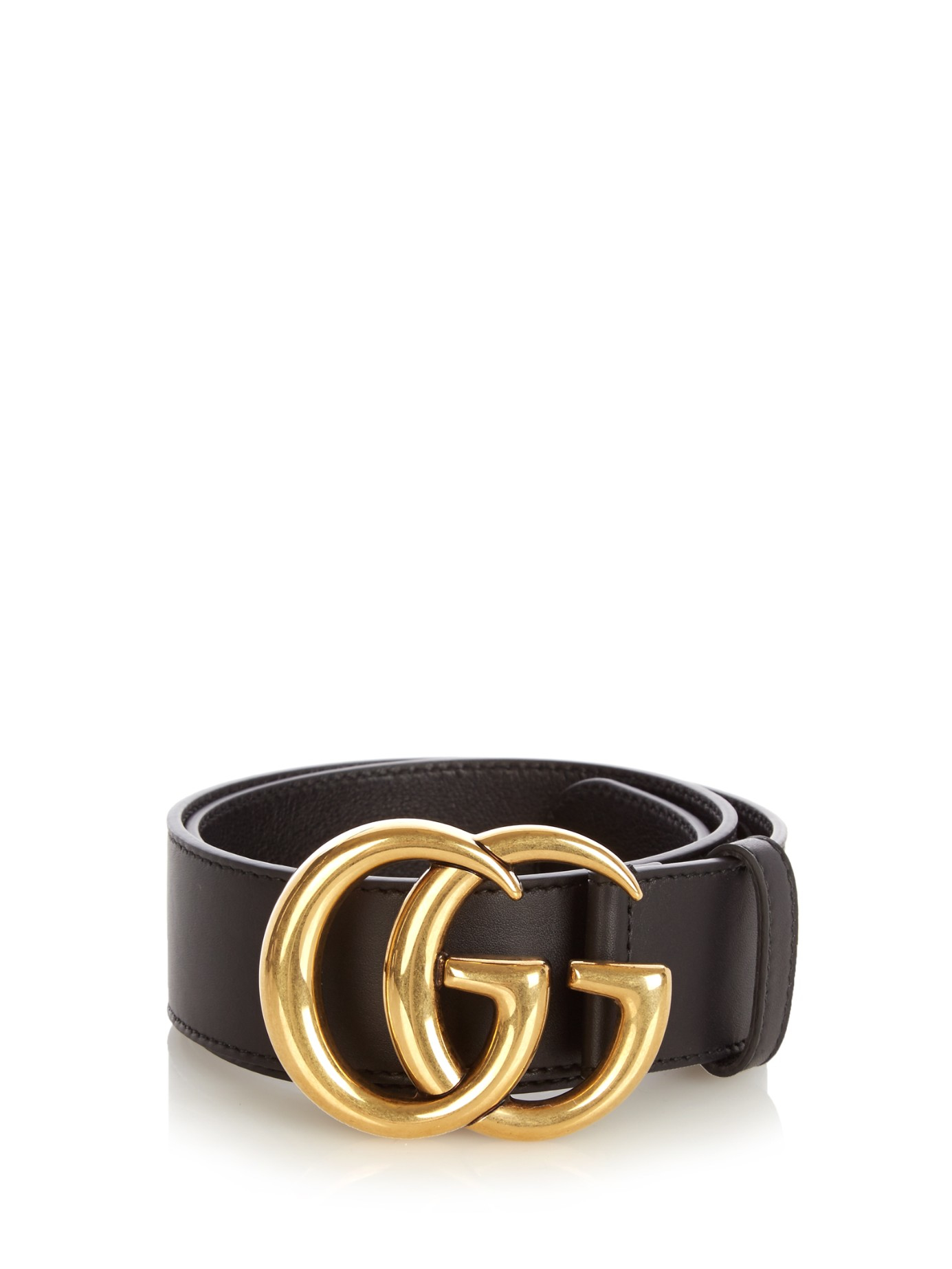 Lyst - Gucci Gg-logo Leather 4cm Belt in Black