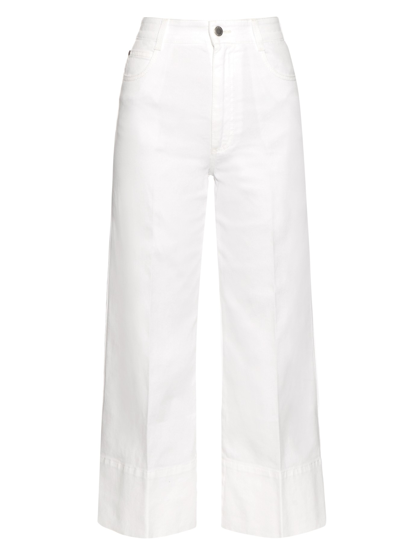 Stella mccartney High-rise Wide-leg Cropped Jeans in White | Lyst