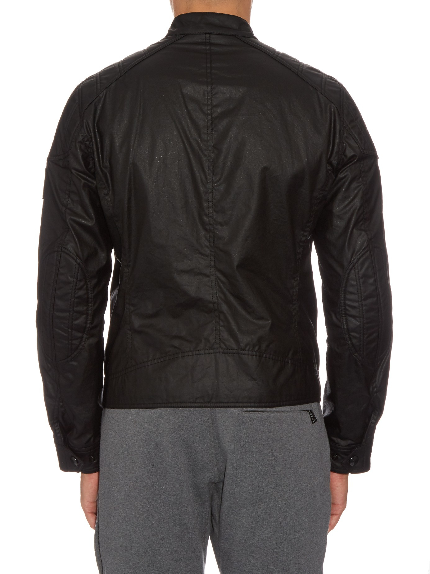 Lyst Belstaff Linford Waxedcotton Bomber Jacket in Black for Men