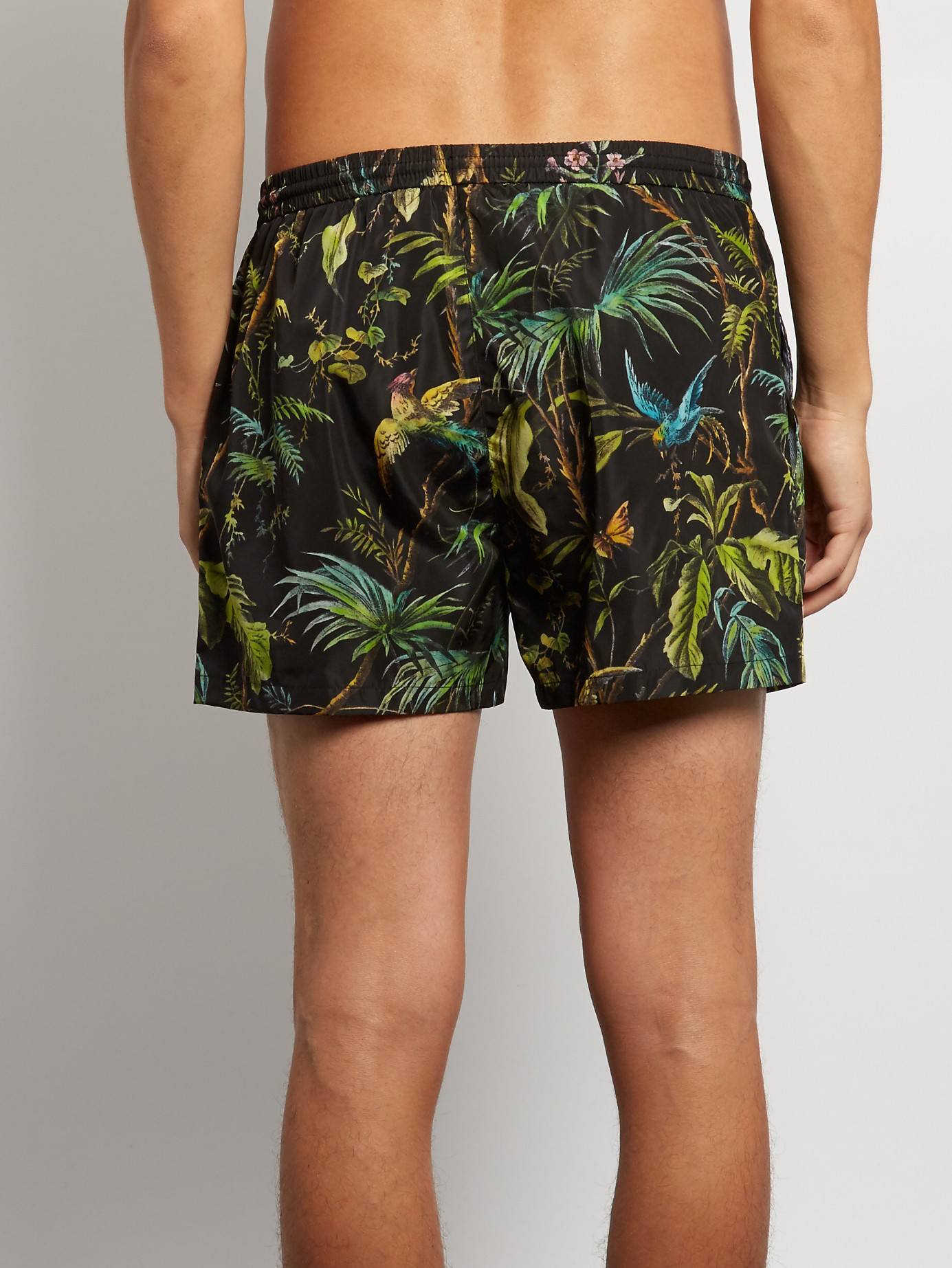 Gucci Tropical-print Swim Shorts in Green for Men - Lyst