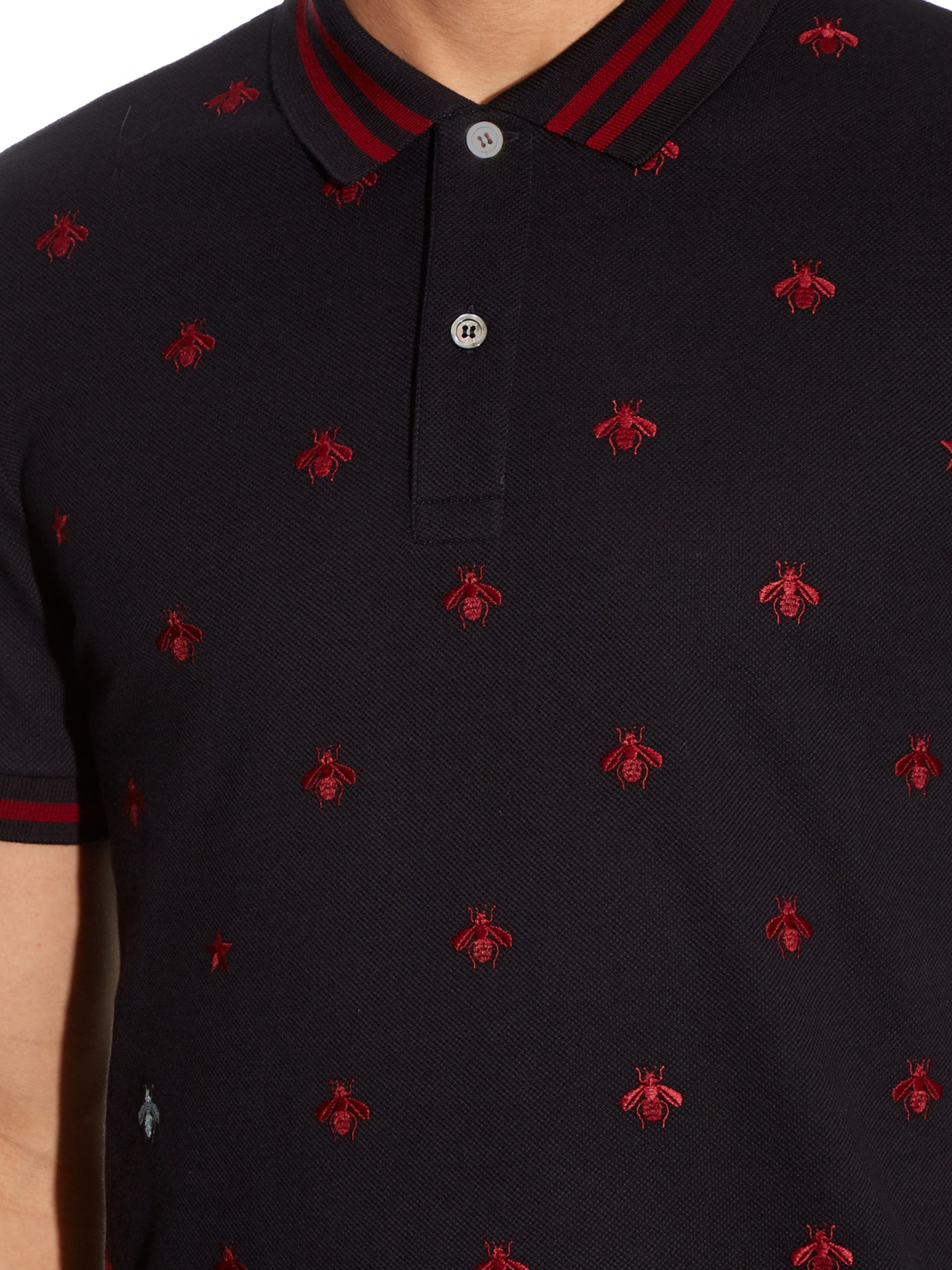 Star-embroidered Cotton Polo Shirt 