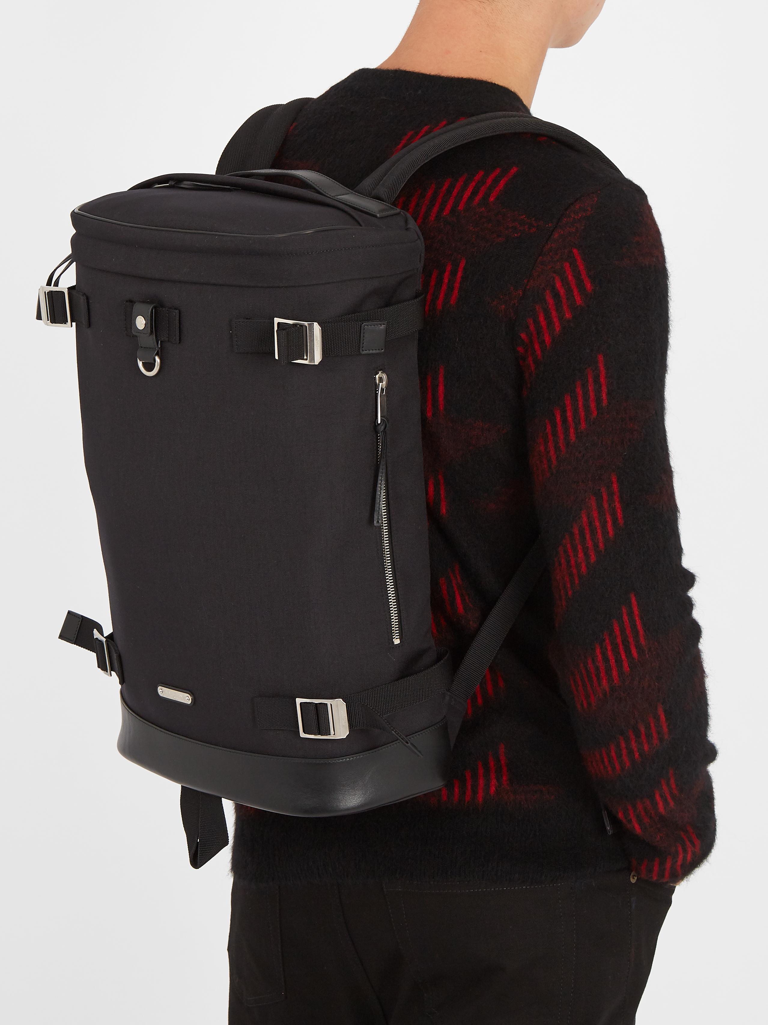 Saint Laurent Rivington Canvas Backpack in Black for Men | Lyst