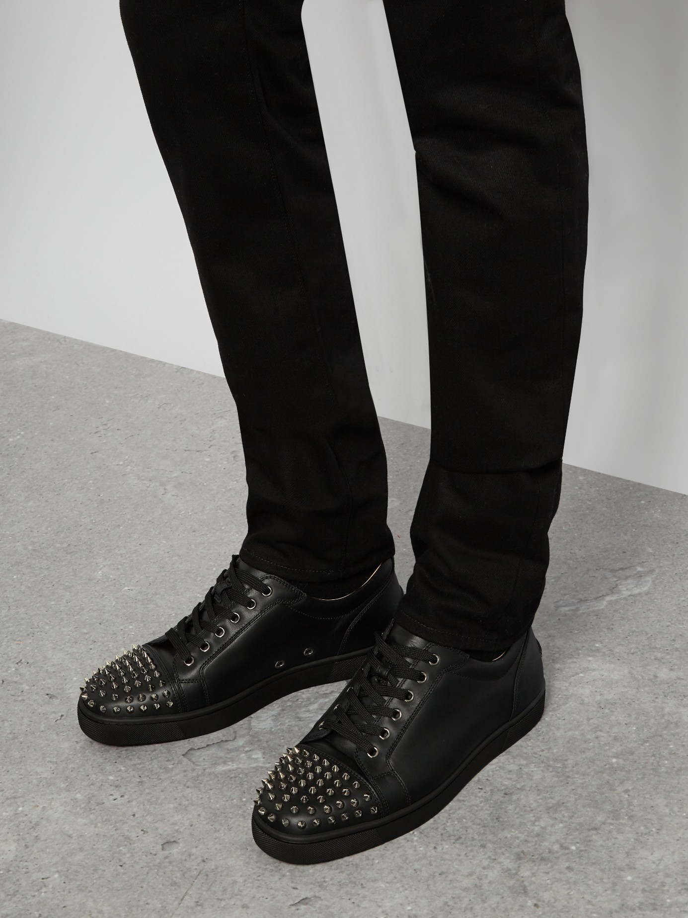 Dingy snap Modig Christian Louboutin Louis Junior Low-top Leather Trainers in Black for Men  - Lyst
