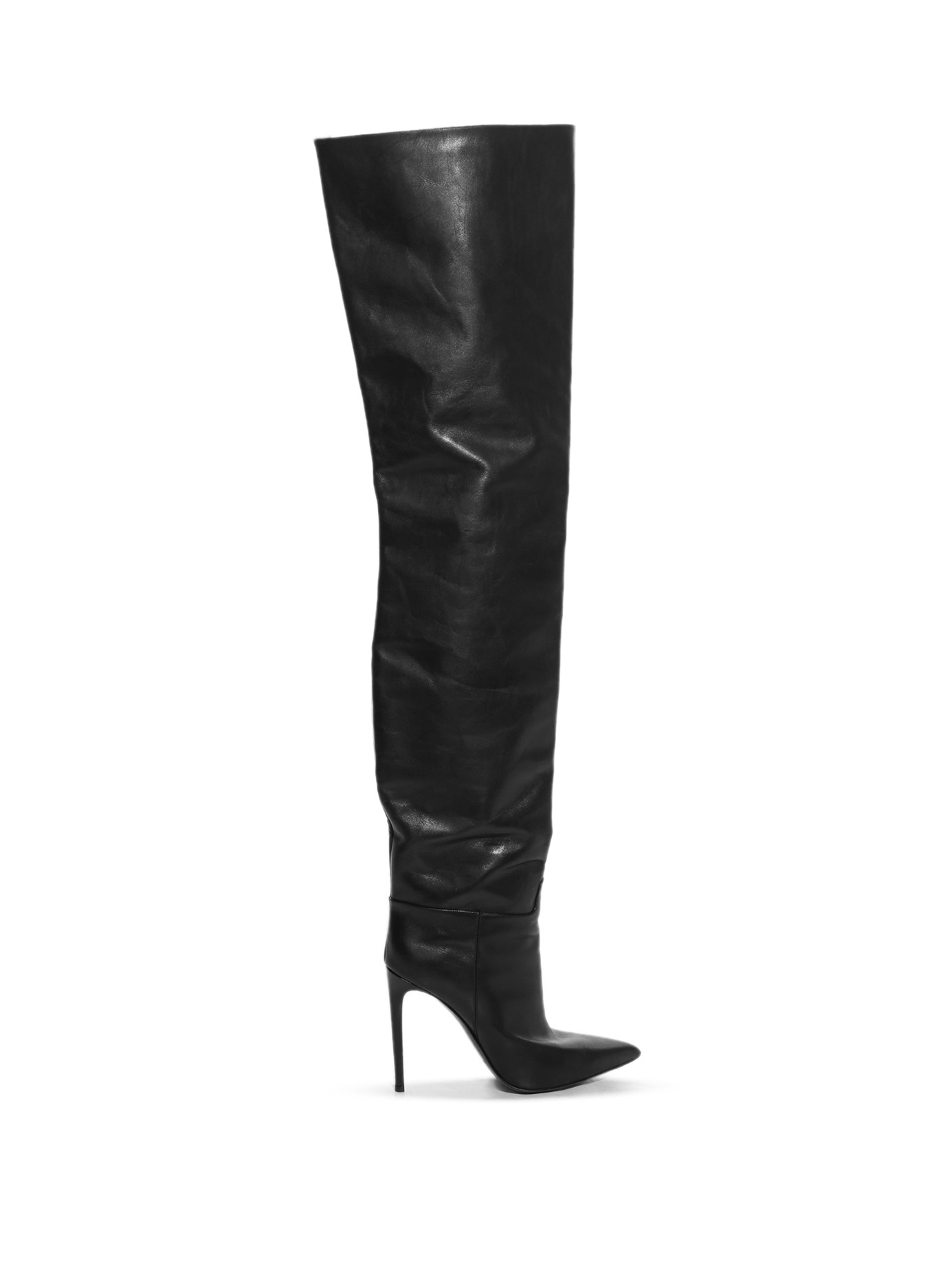 Balenciaga All Time Leather Over-The-Knee Boots in Black | Lyst