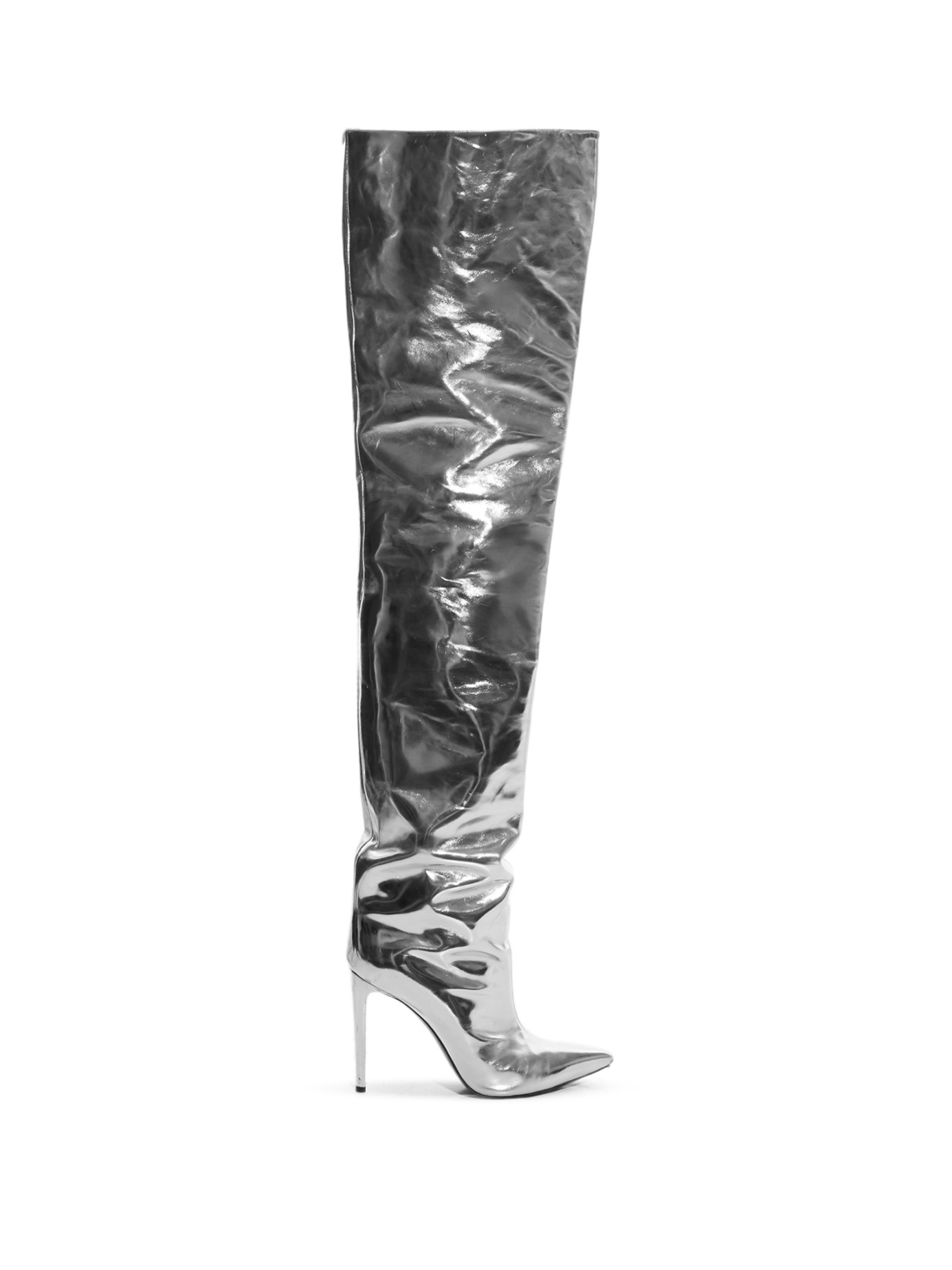 balenciaga metallic thigh high boots