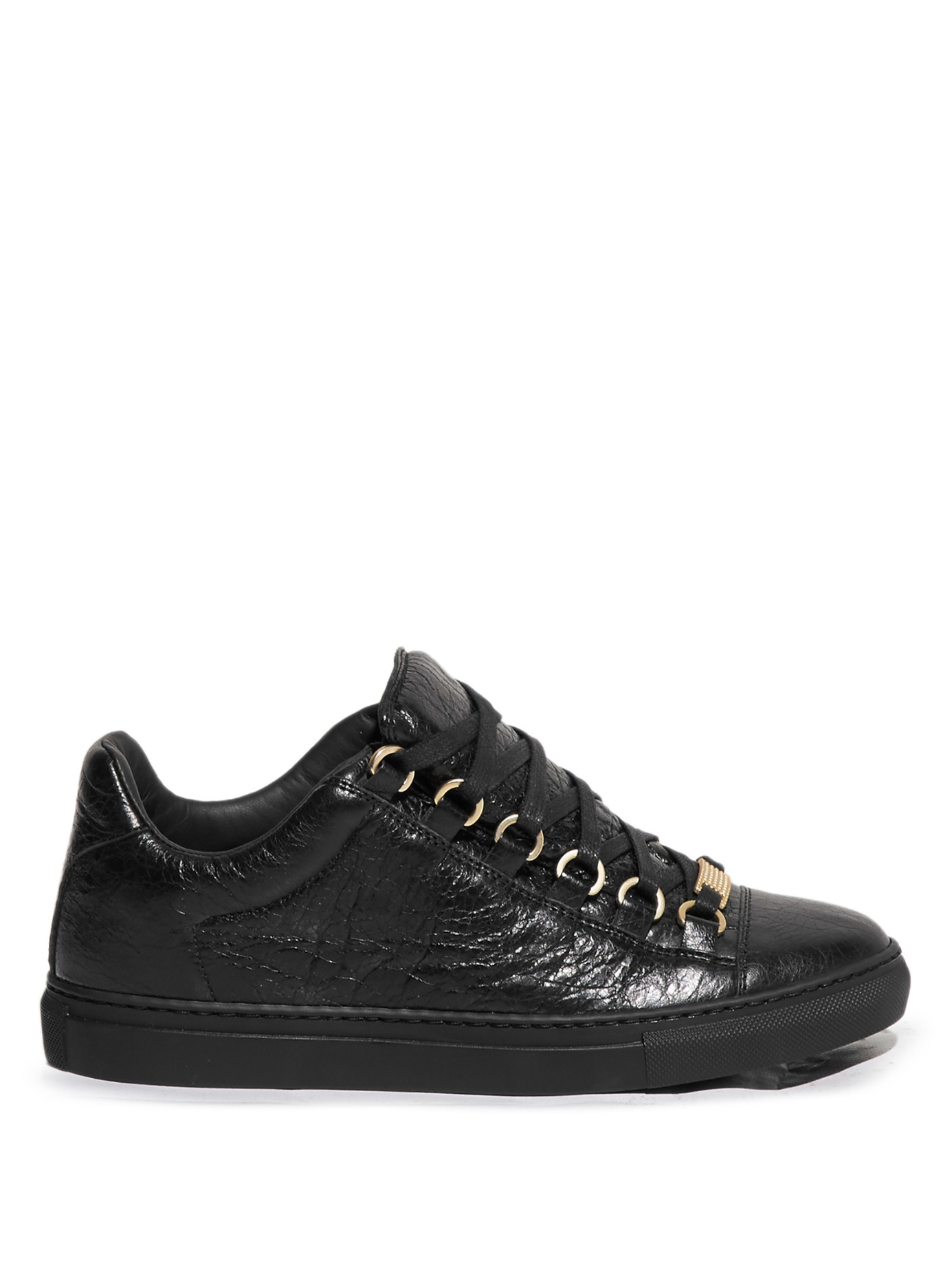 Balenciaga Arena Low-top Leather Trainers in Black | Lyst