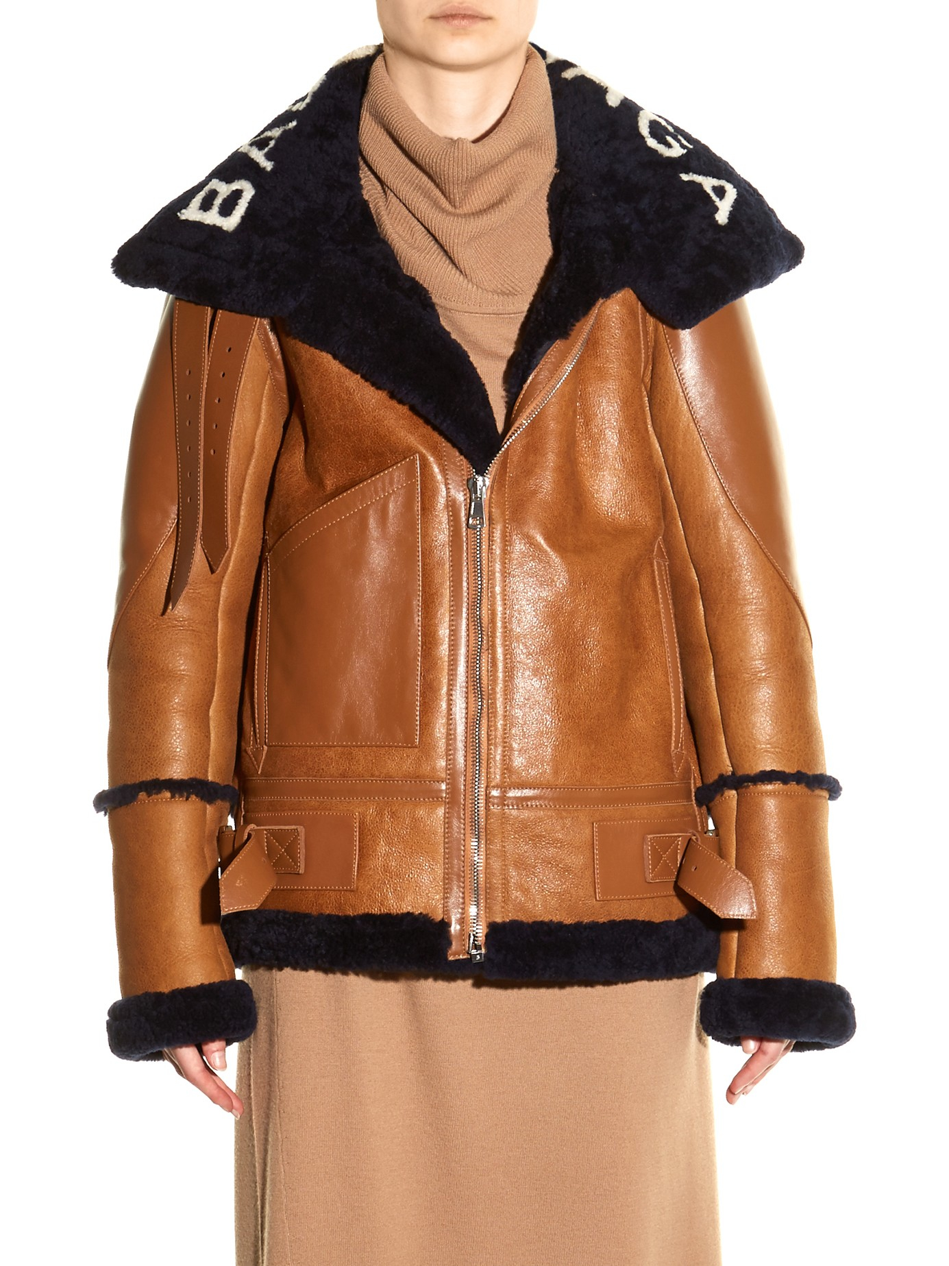 balenciaga shearling jacket