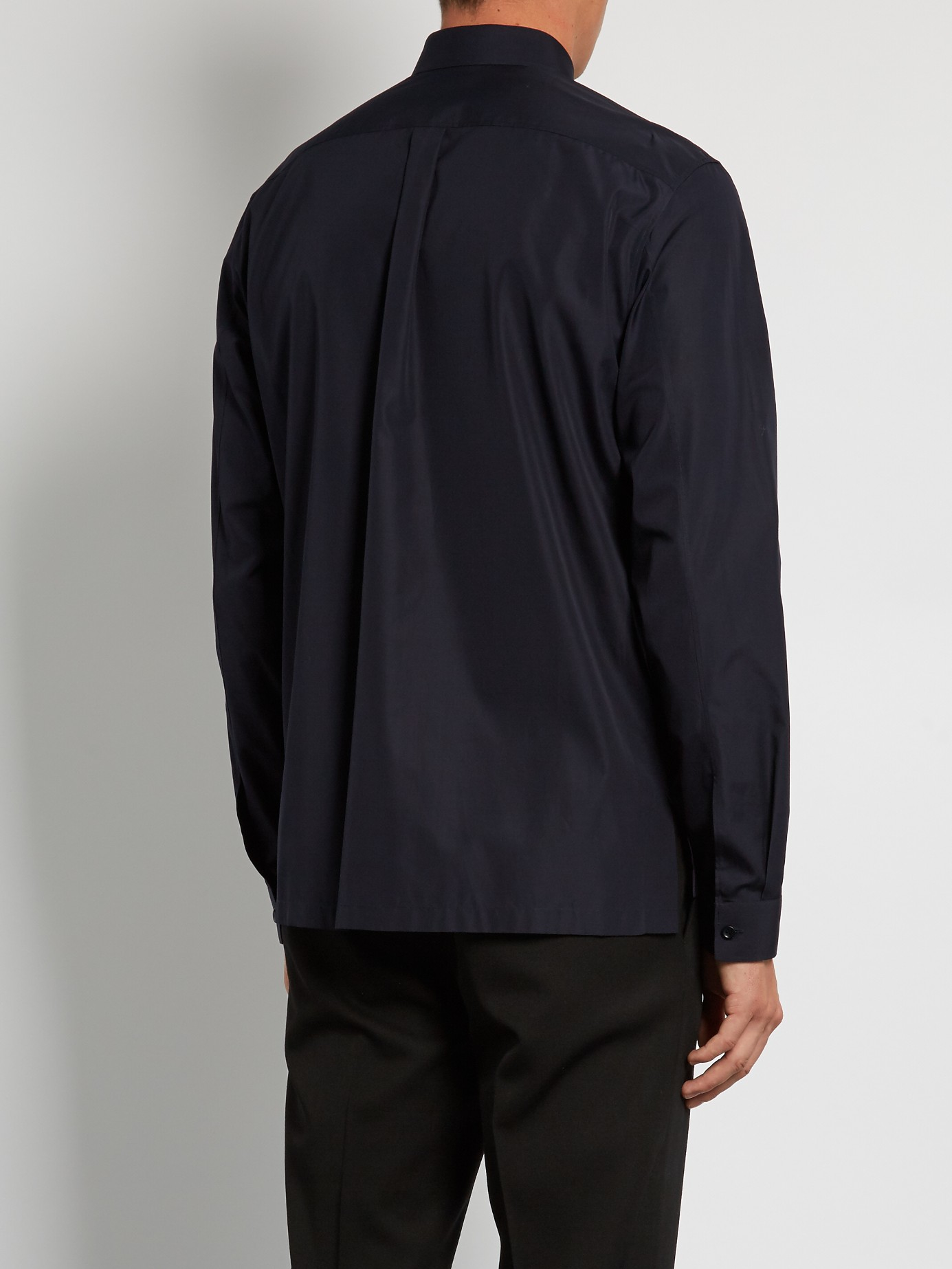 Balenciaga Buttondown Collar Cottonpoplin Shirt in Navy (Blue) for Men Lyst