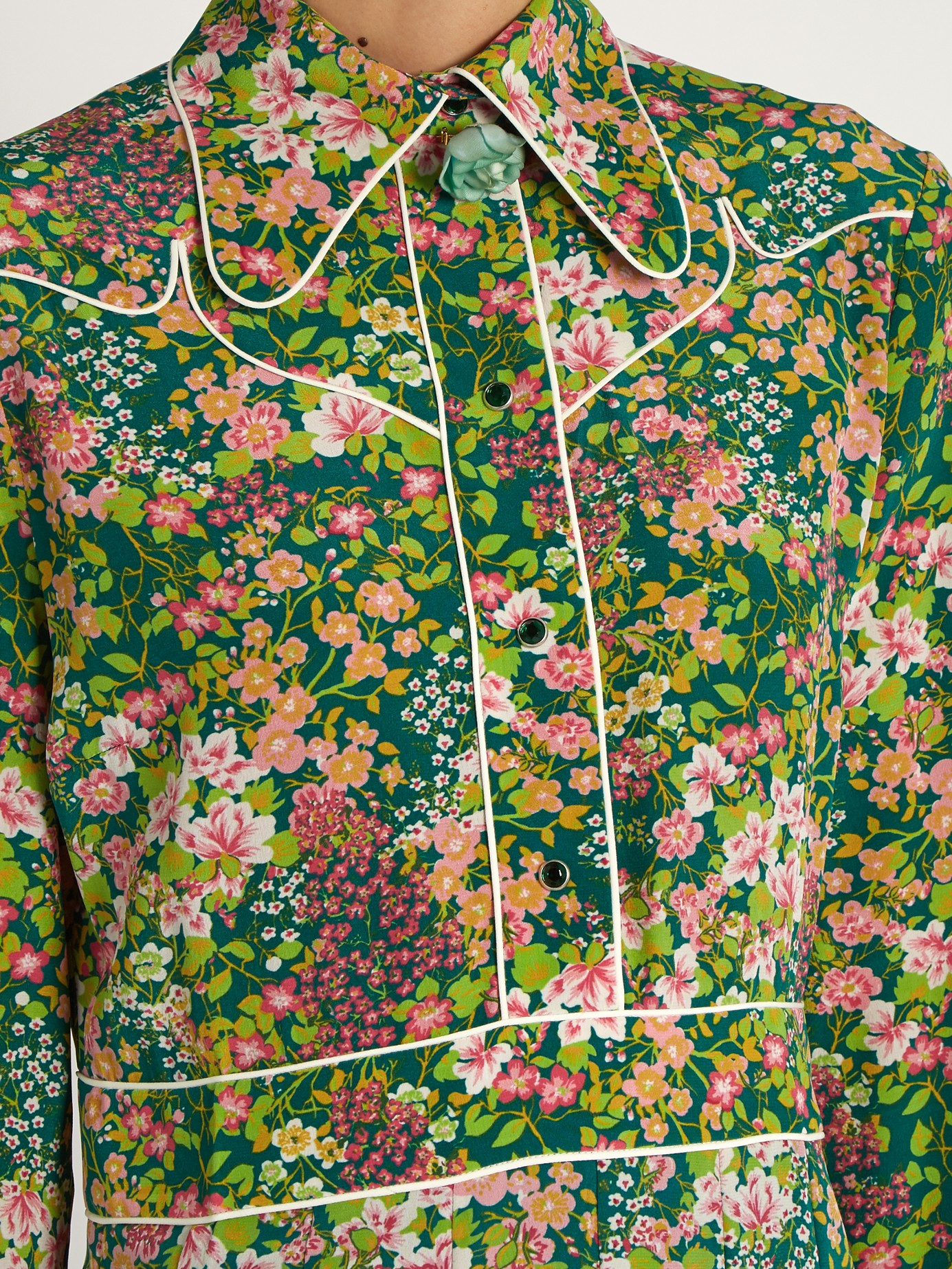 Pucci Silk Satin Crepe Fabric/Floral Design Tunic Fabric/Designer Italian  Silk Charmeuse Satin Fabric #2 ⋆ Collection Gucci Jacquard