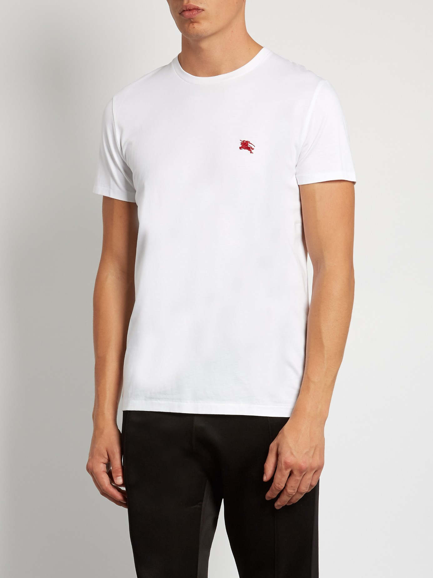 burberry crew neck cotton t shirt in black for lyst burberry crew neck cotton t shirt in black for lyst
