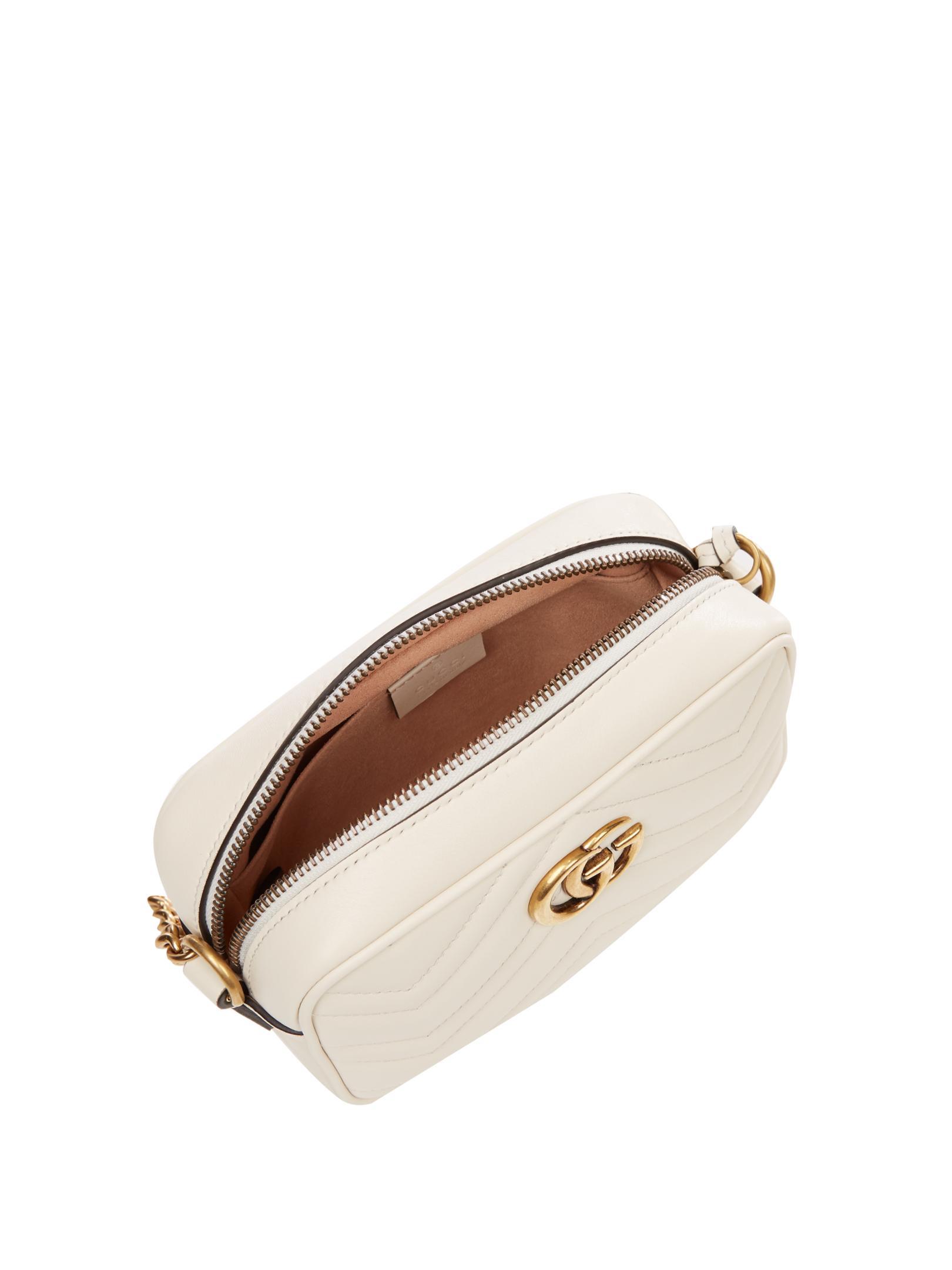 Lyst - Gucci Gg Marmont Mini Quilted-leather Cross-body Bag in White