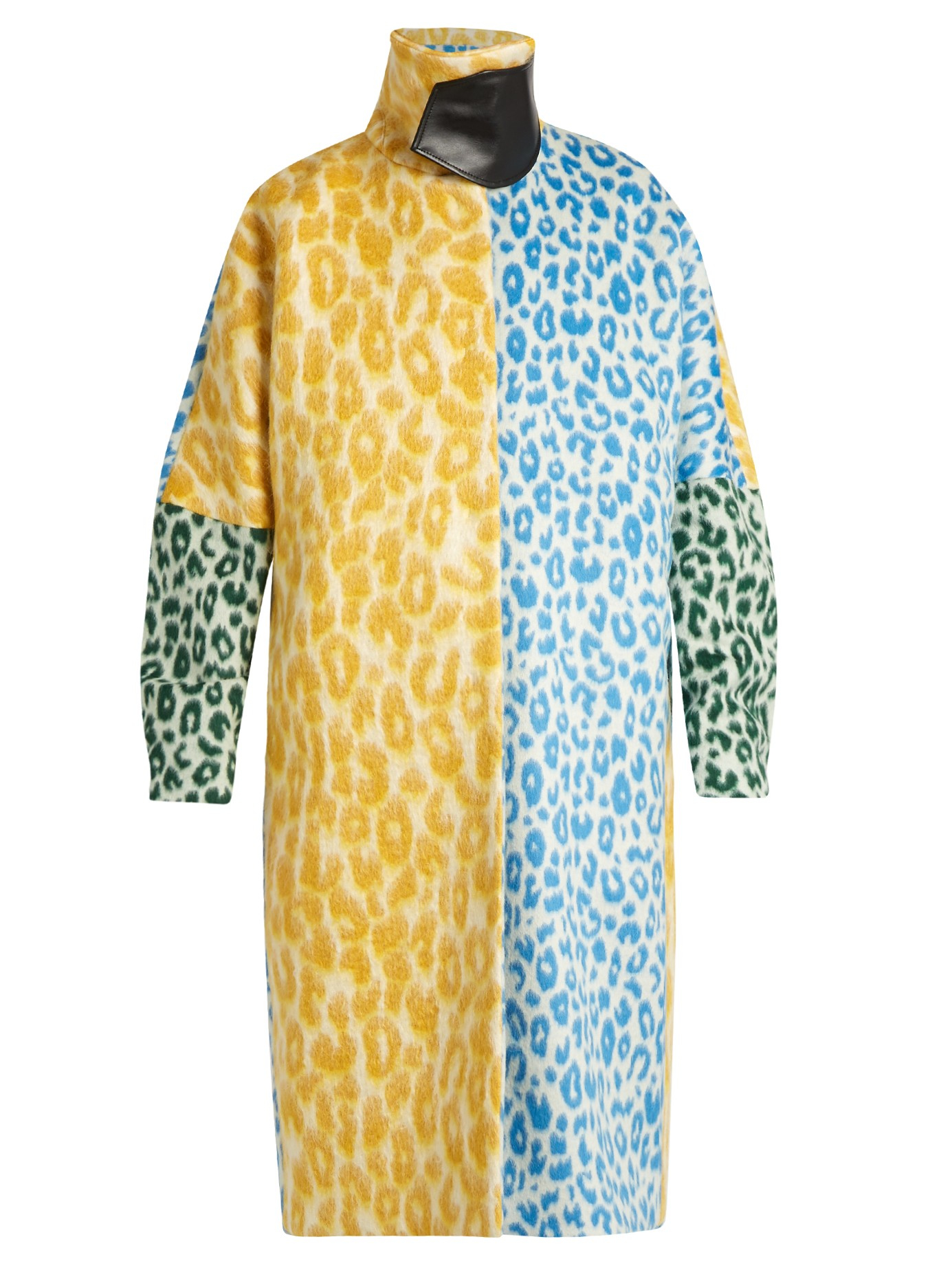 Acne Studios Wool Women's Bertilyn Leopard Print Coat In Blue, Green And  Yellow - Lyst