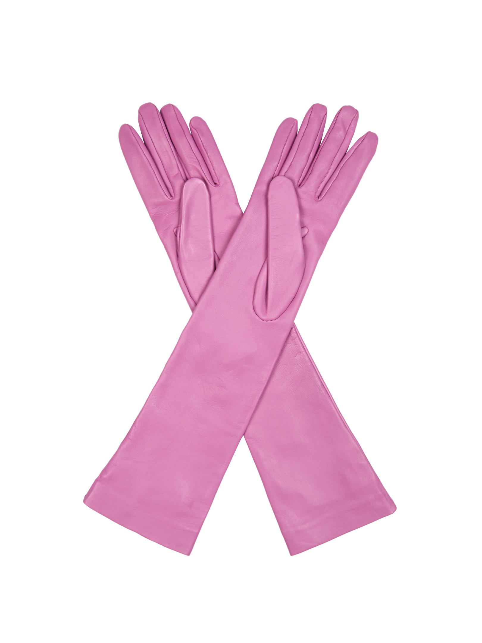 Gucci Elbow-length Leather Gloves in Pink - Lyst
