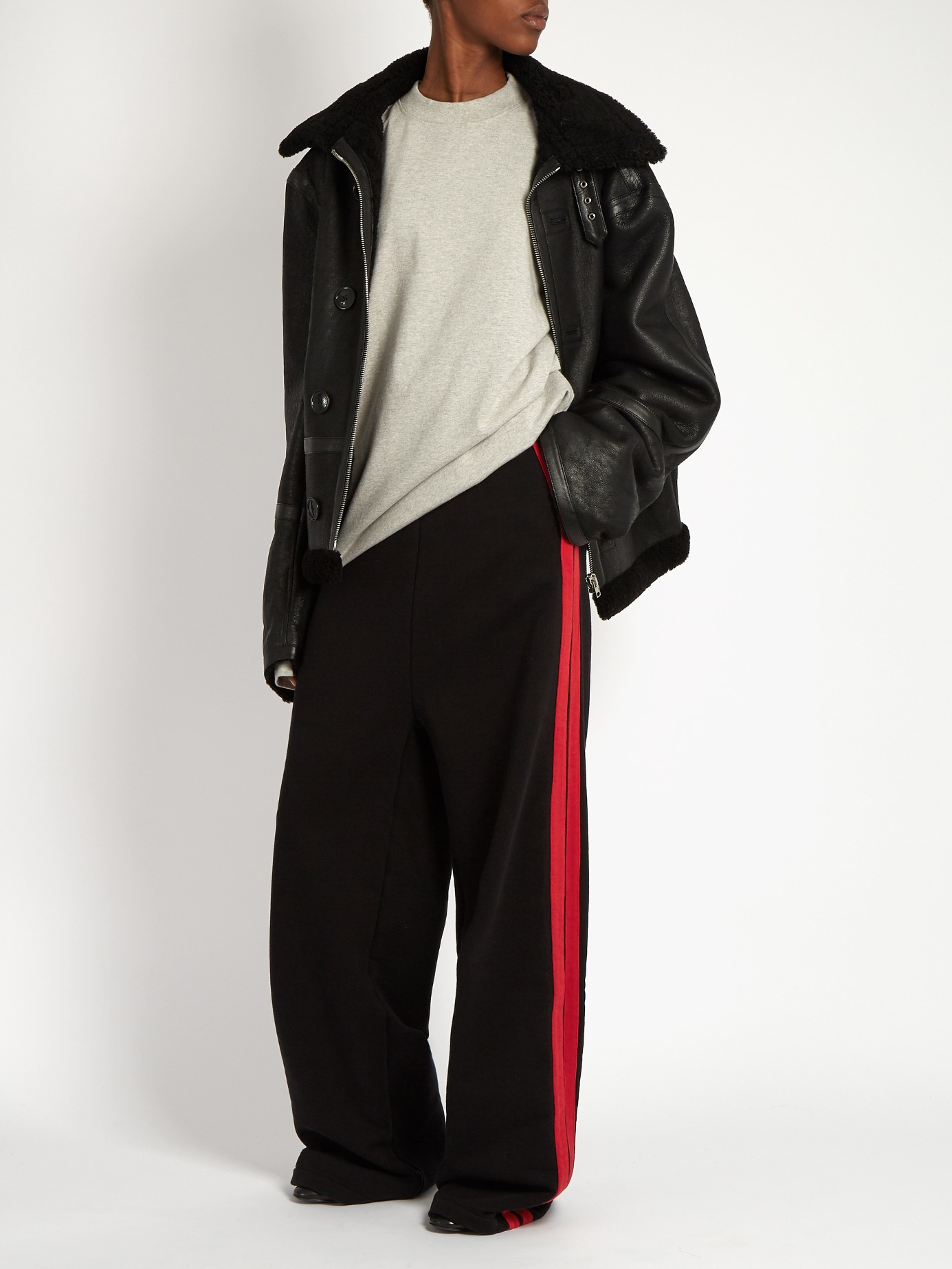 Vetements Side-striped Wide-leg Track Pants in Black for Men | Lyst