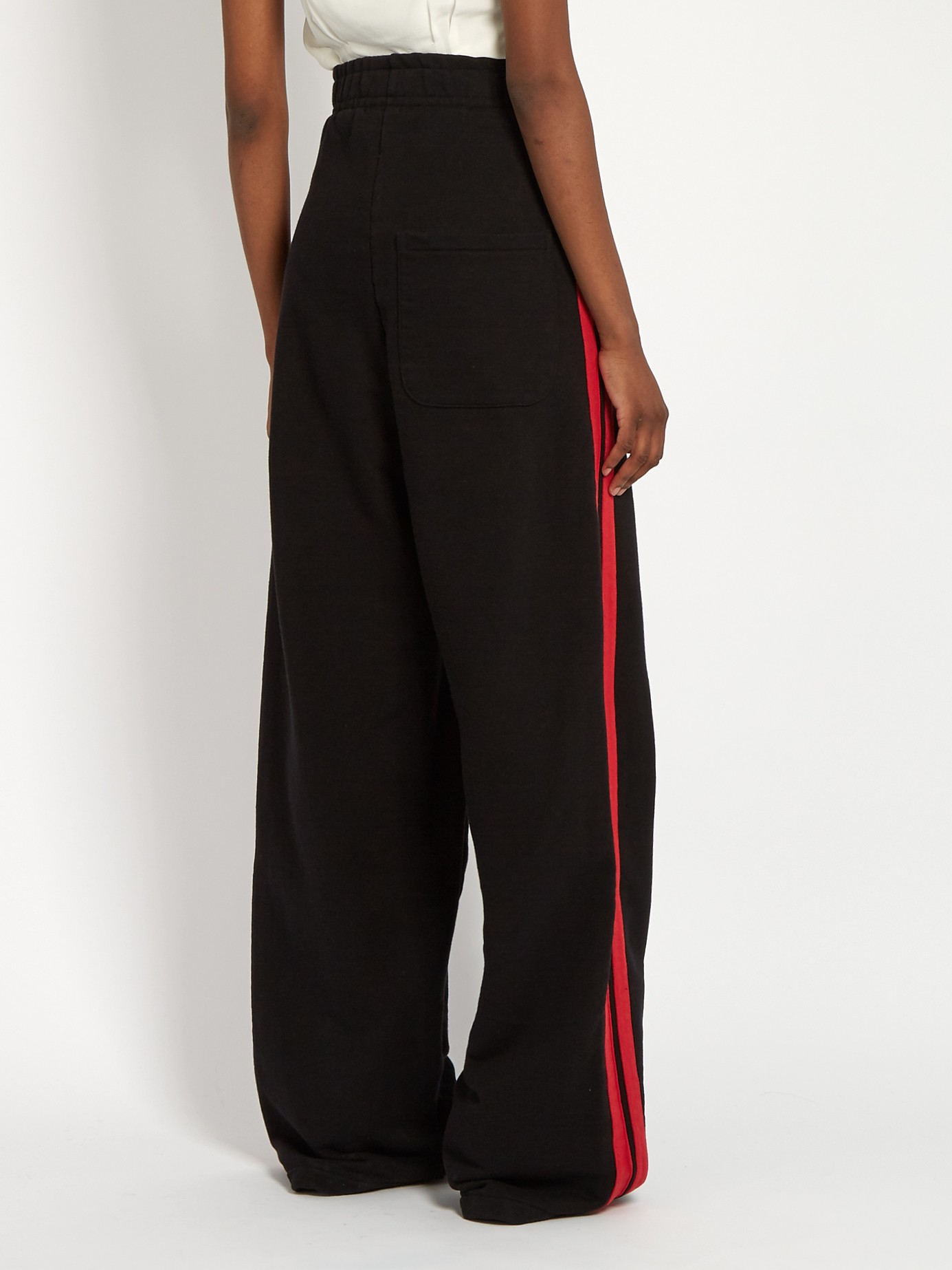 Vetements Cotton Side-striped Wide-leg Track Pants in Black for 