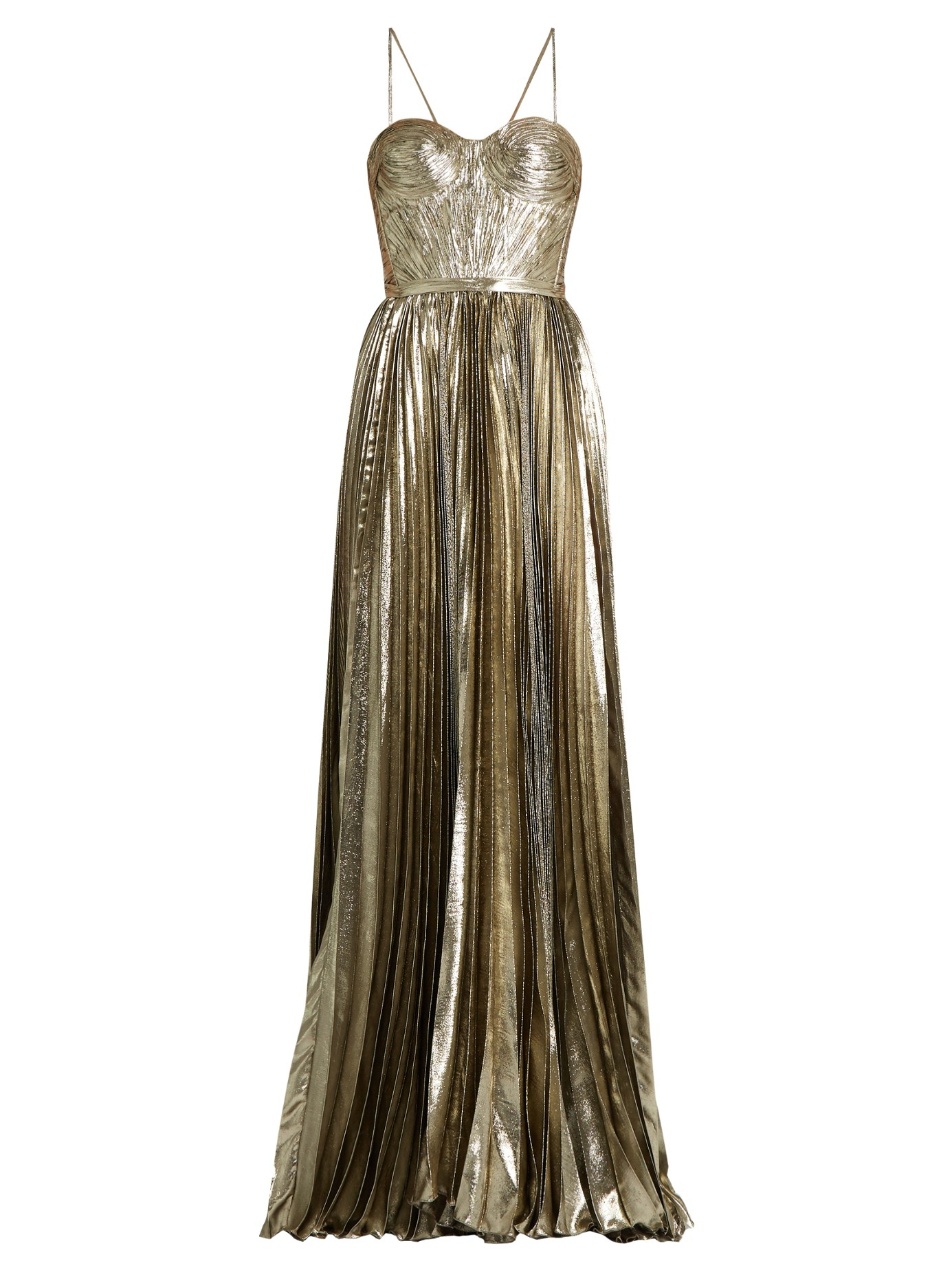 Maria Lucia Hohan Norina Silk-blend Lamé Pleated Gown in Metallic | Lyst