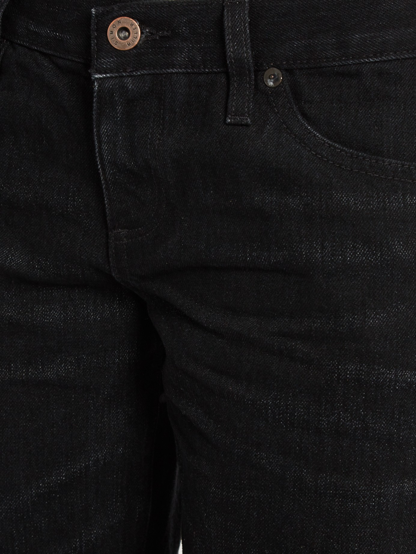 Simon Miller Denim Bora Cropped Jeans in Black - Lyst