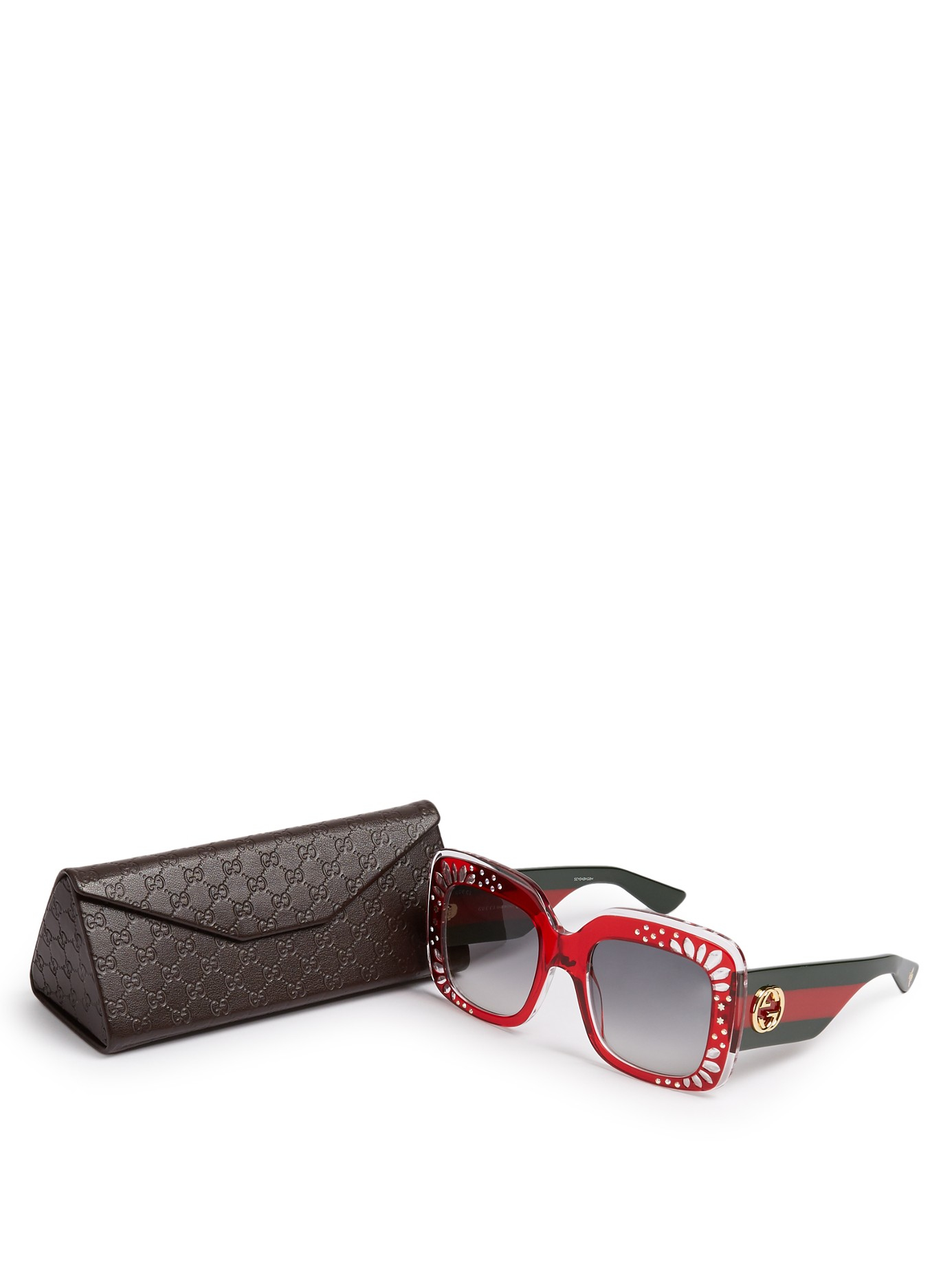 Gucci Oversized Square-frame Acetate Sunglasses in Red Lyst