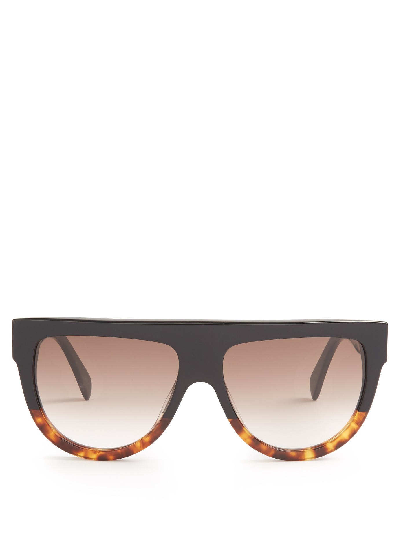 foran en anden Cordelia Celine D-frame Flat-top Sunglasses in Black | Lyst