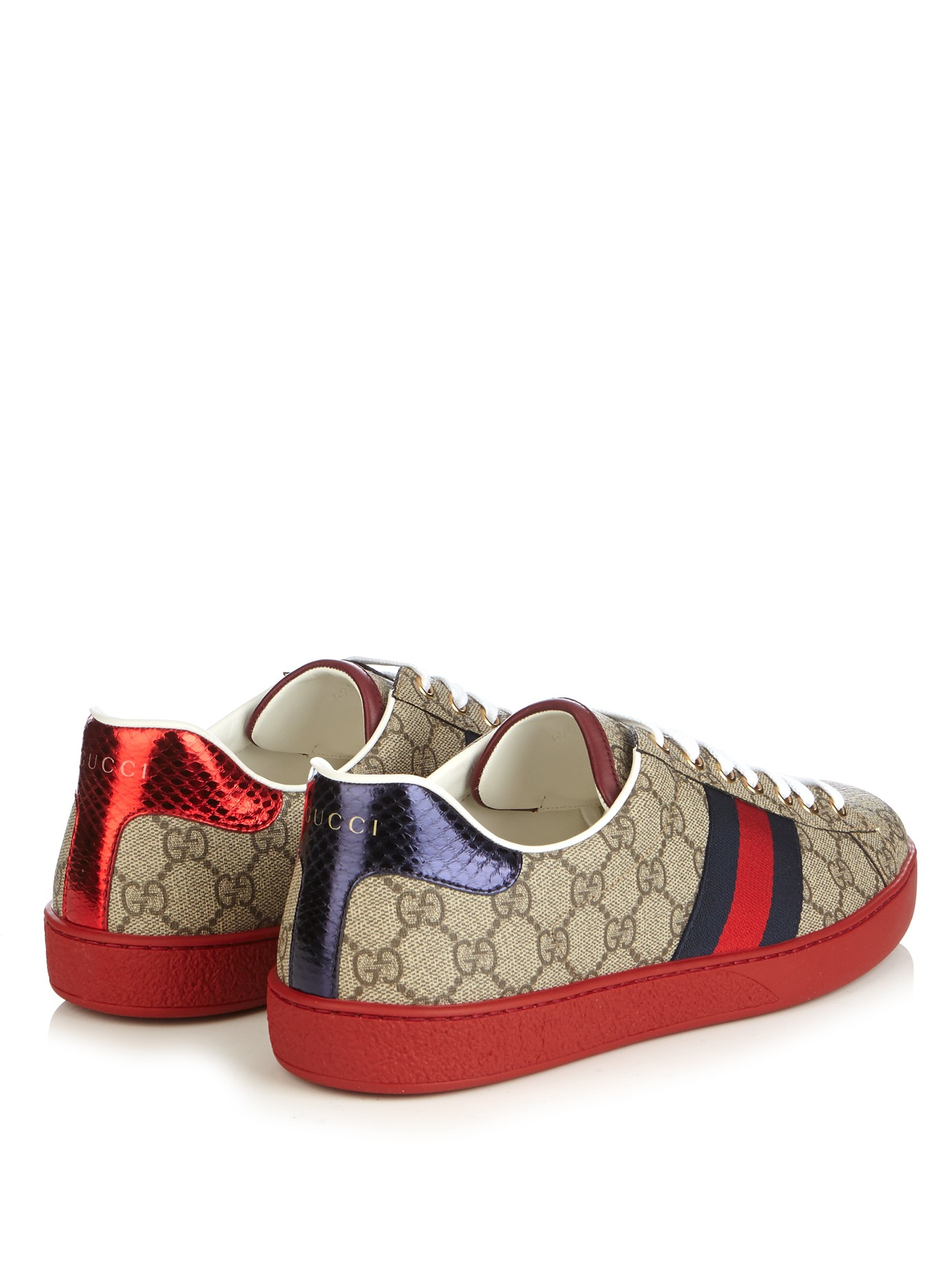Gucci Ace Gg Supreme Low-top Trainers in Brown for Men - Lyst